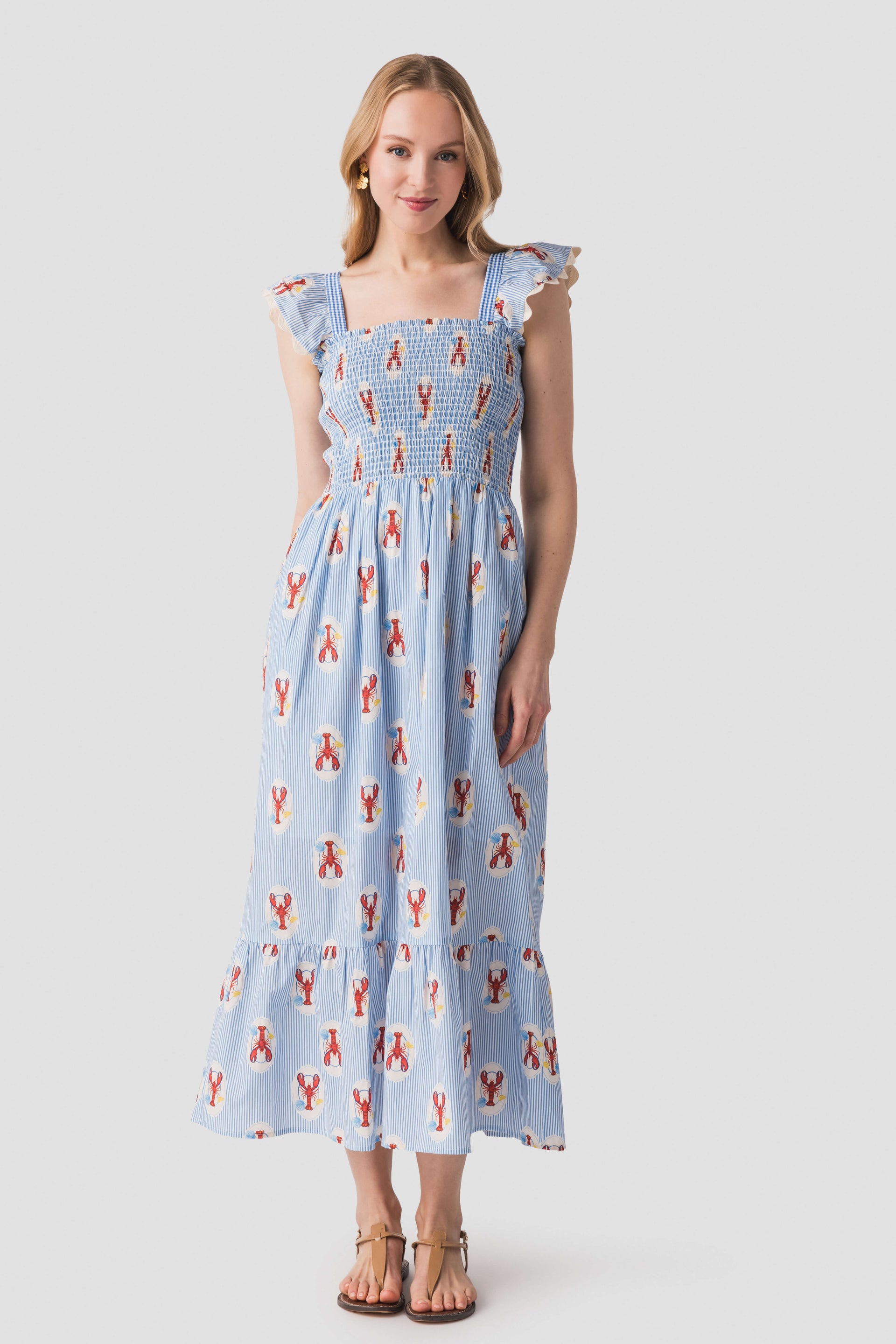 THML | Embroidered Tie Waist Dress
