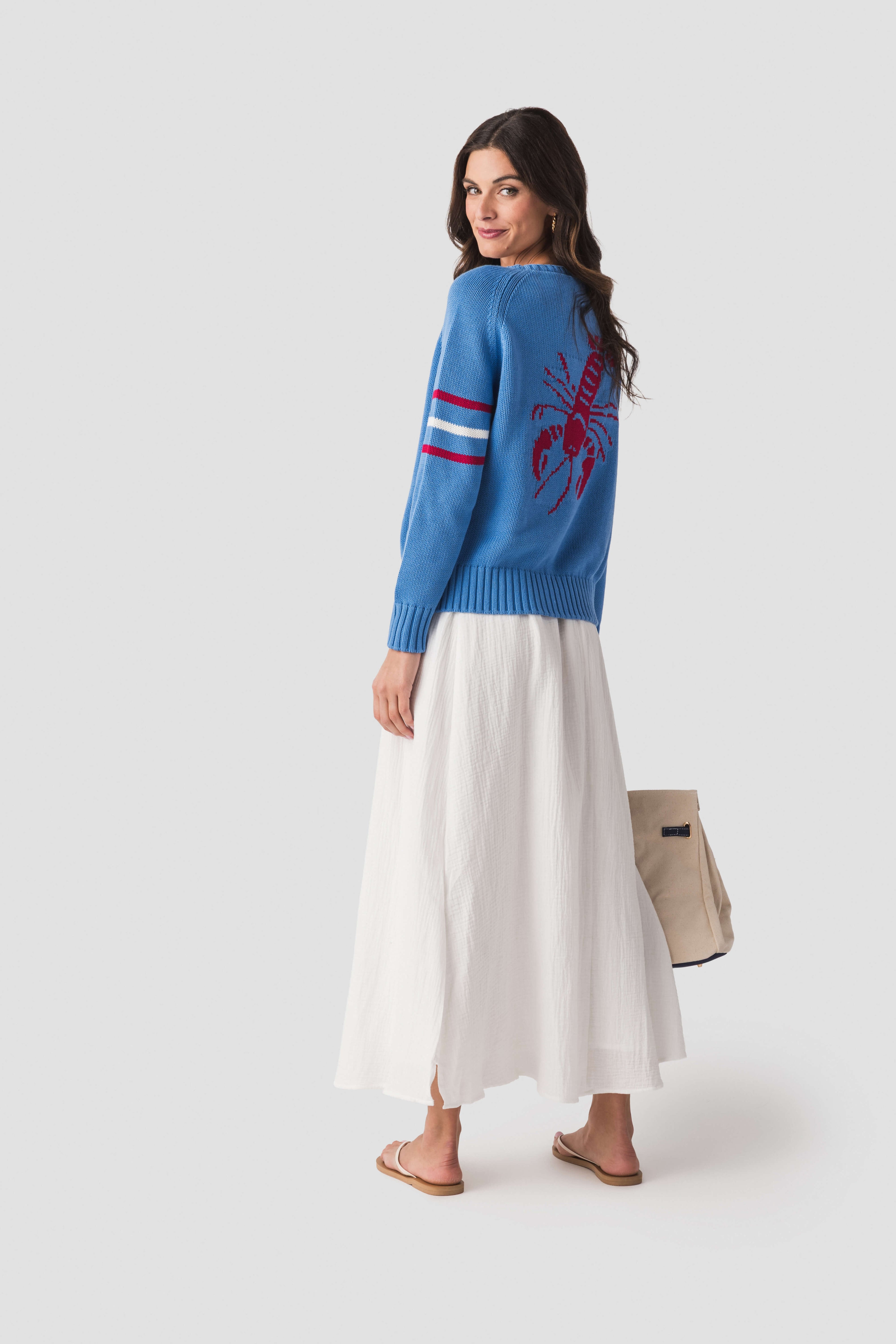 Pink Pineapple Lobster Campus Sweater