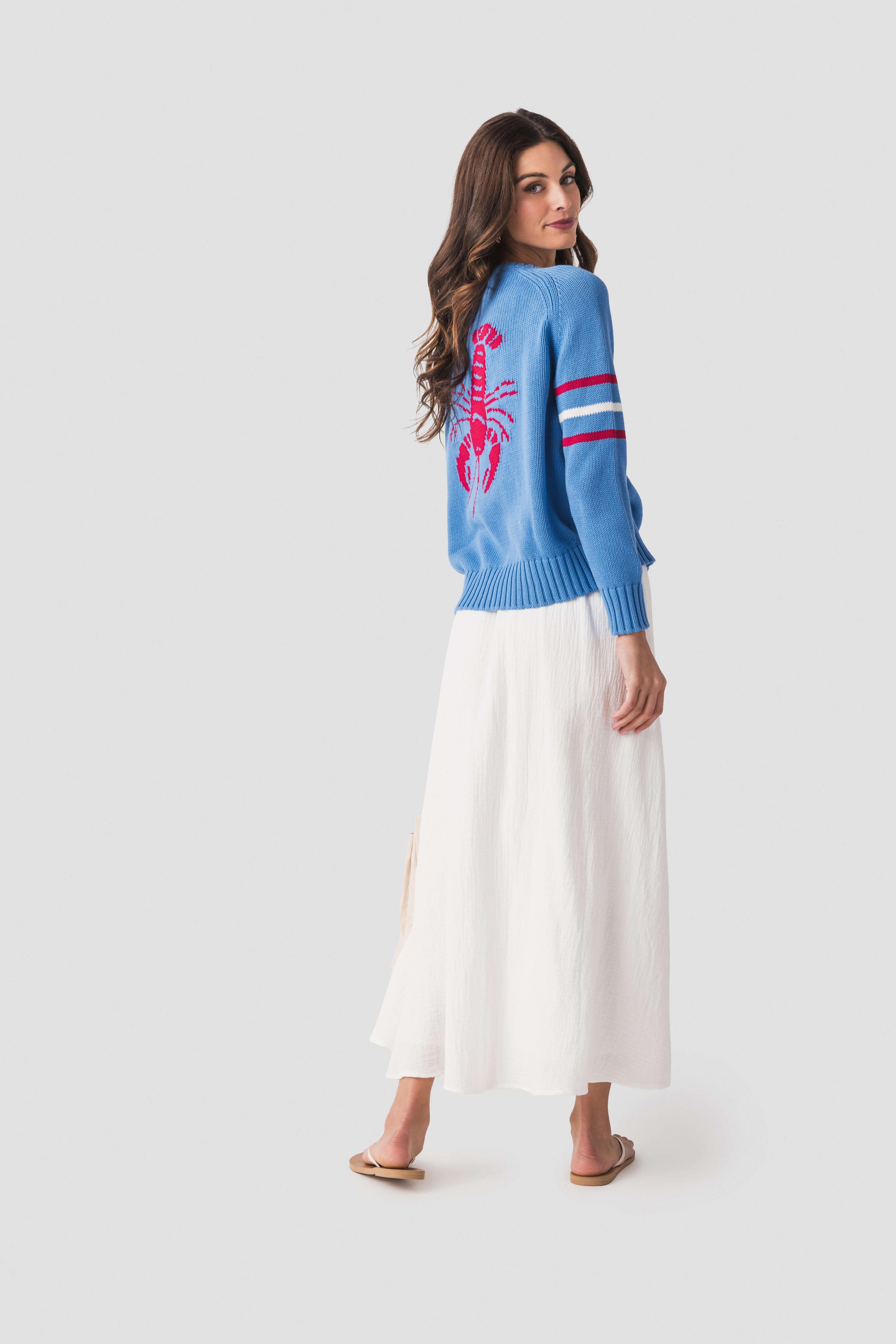 Pink Pineapple Lobster Campus Sweater