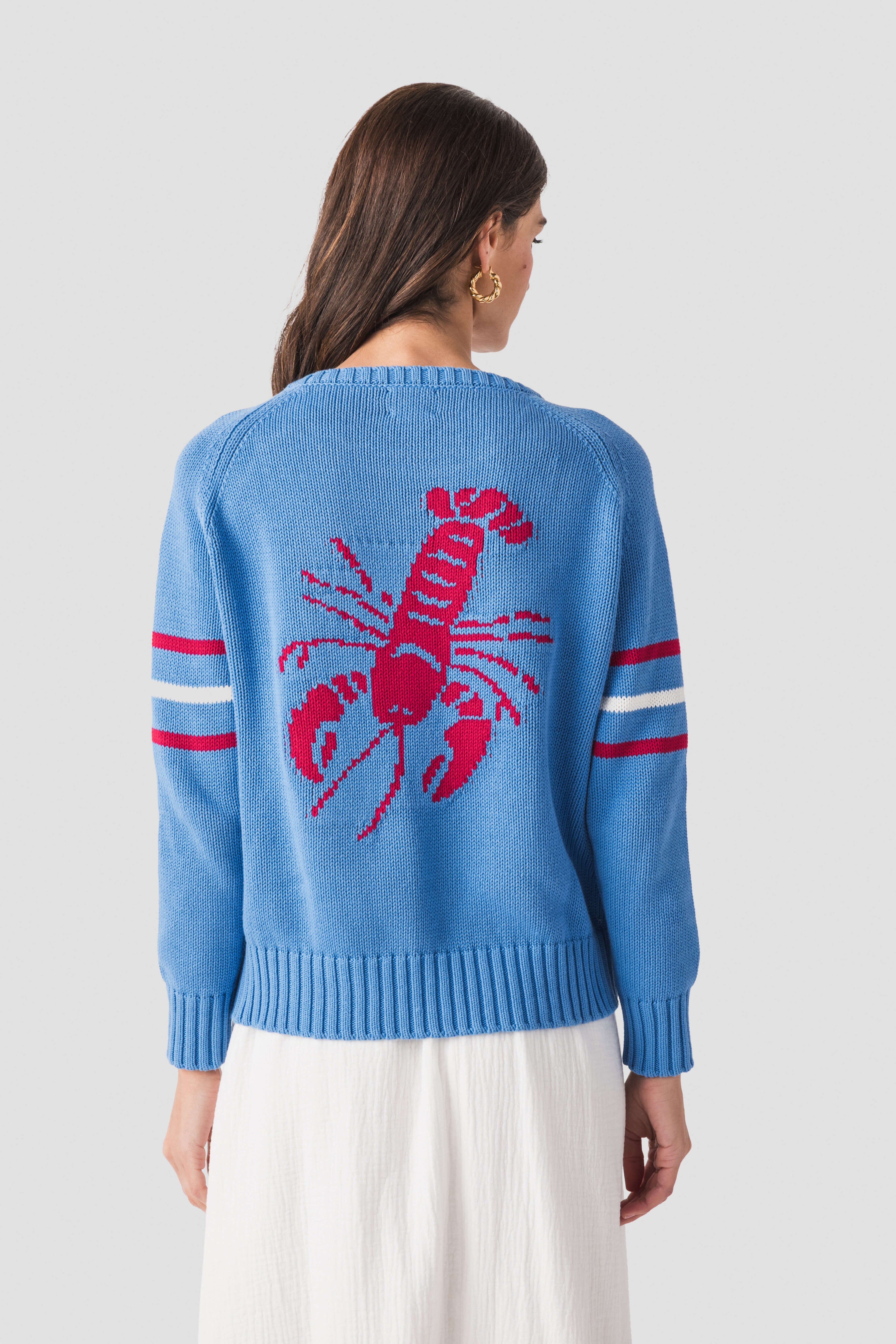 Pink Pineapple Lobster Campus Sweater