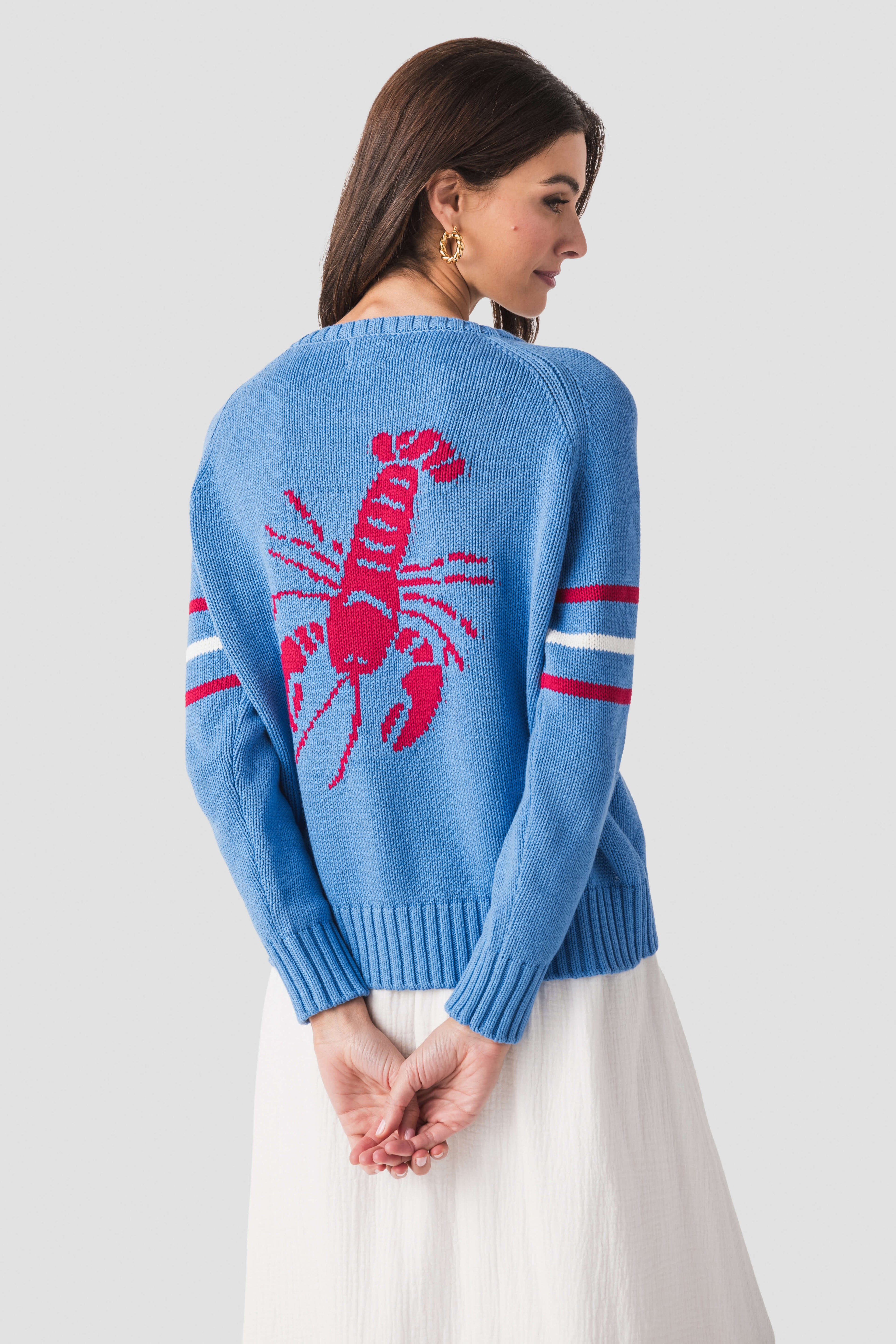 Pink Pineapple Lobster Campus Sweater