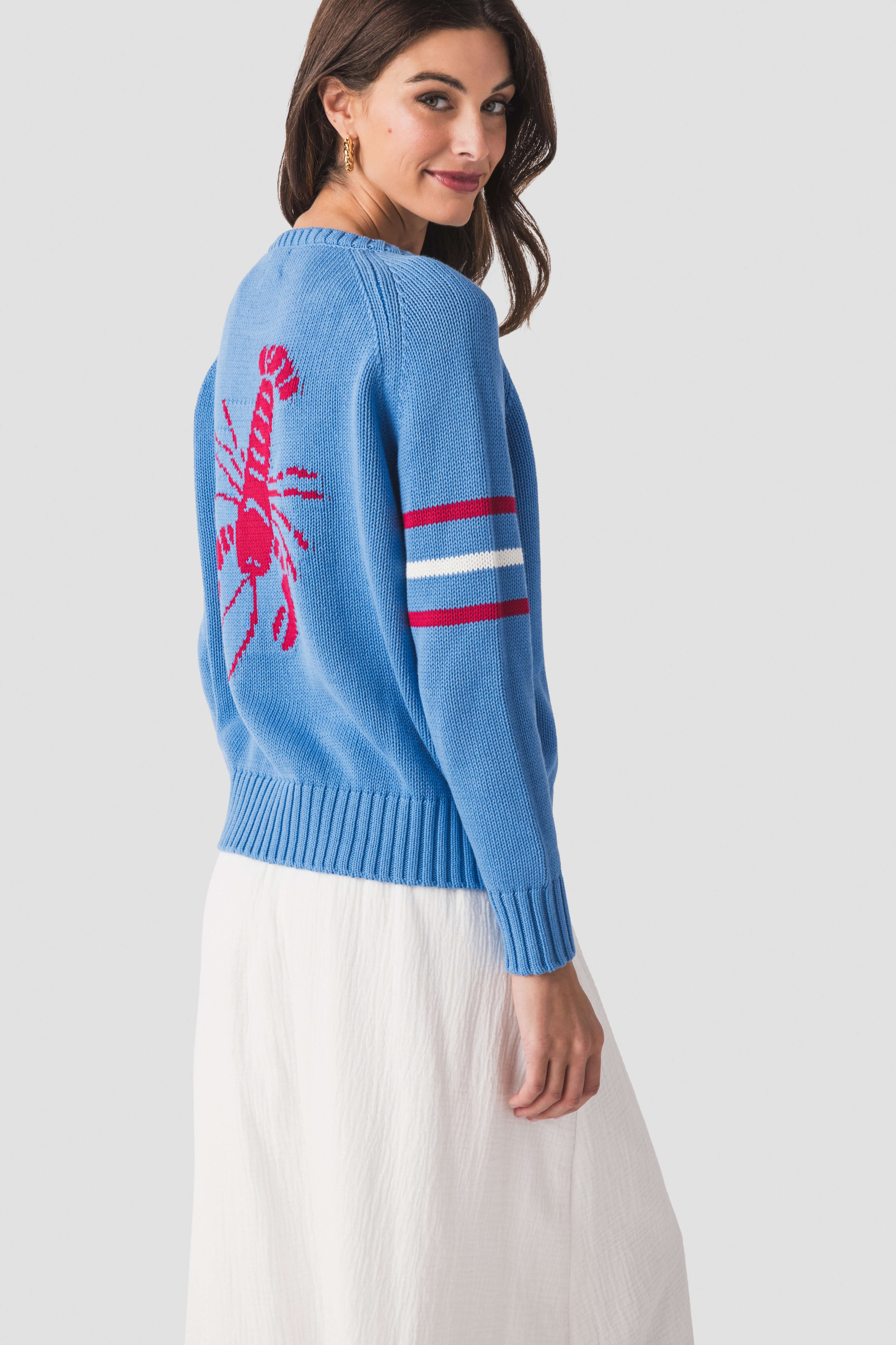 Pink Pineapple Lobster Campus Sweater