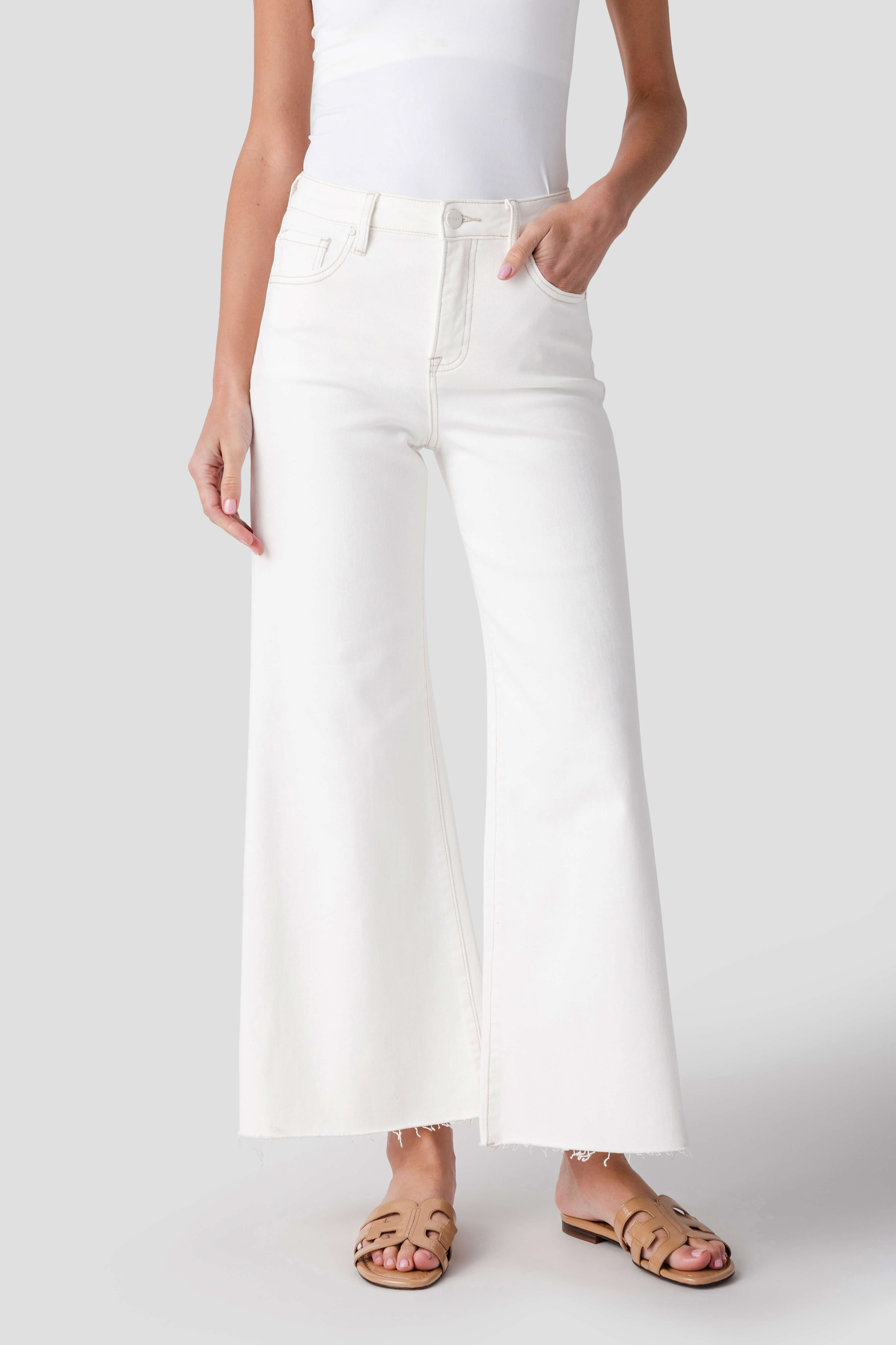 Risen Frannie Palazzo Raw Hem