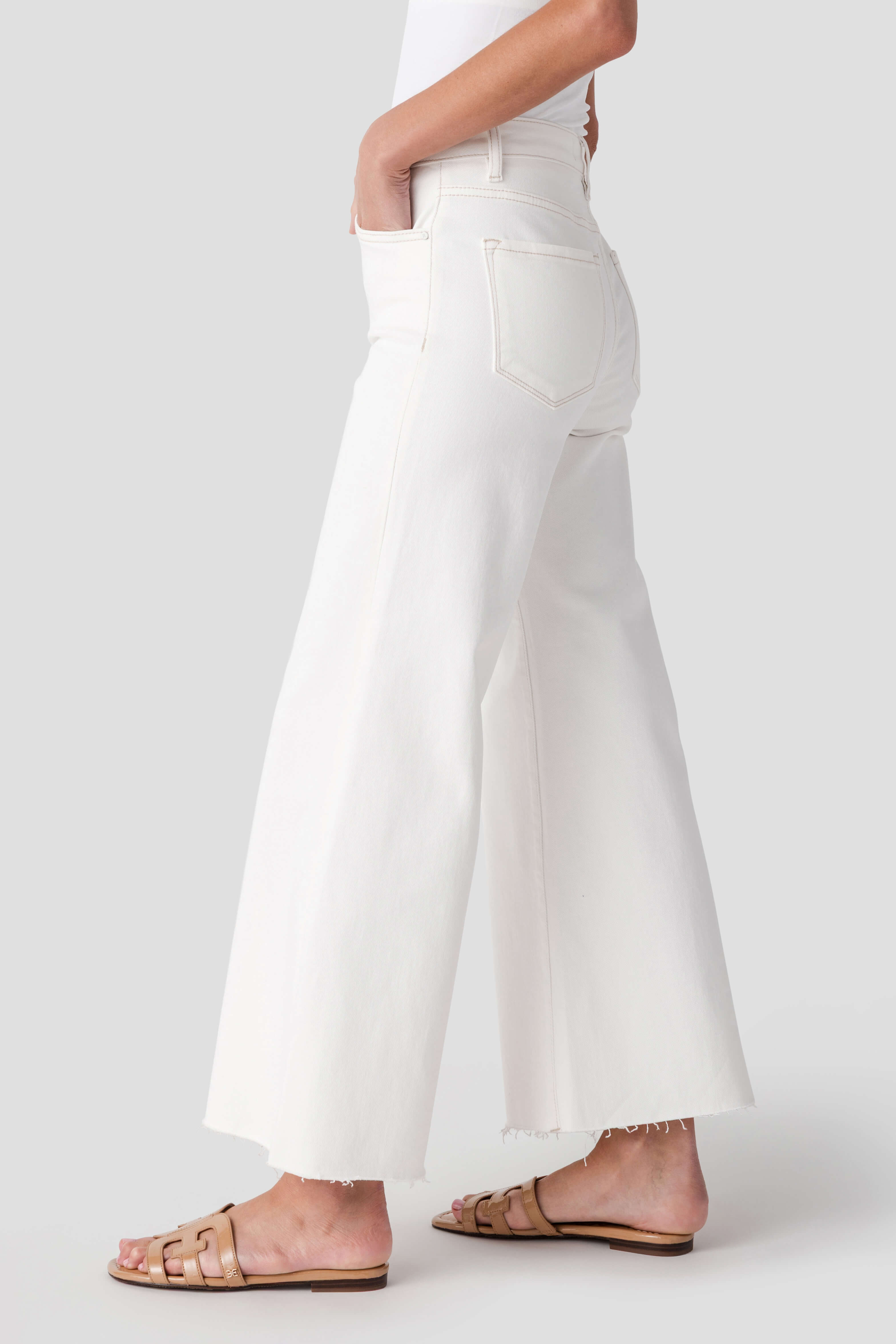 Risen Frannie Palazzo Raw Hem