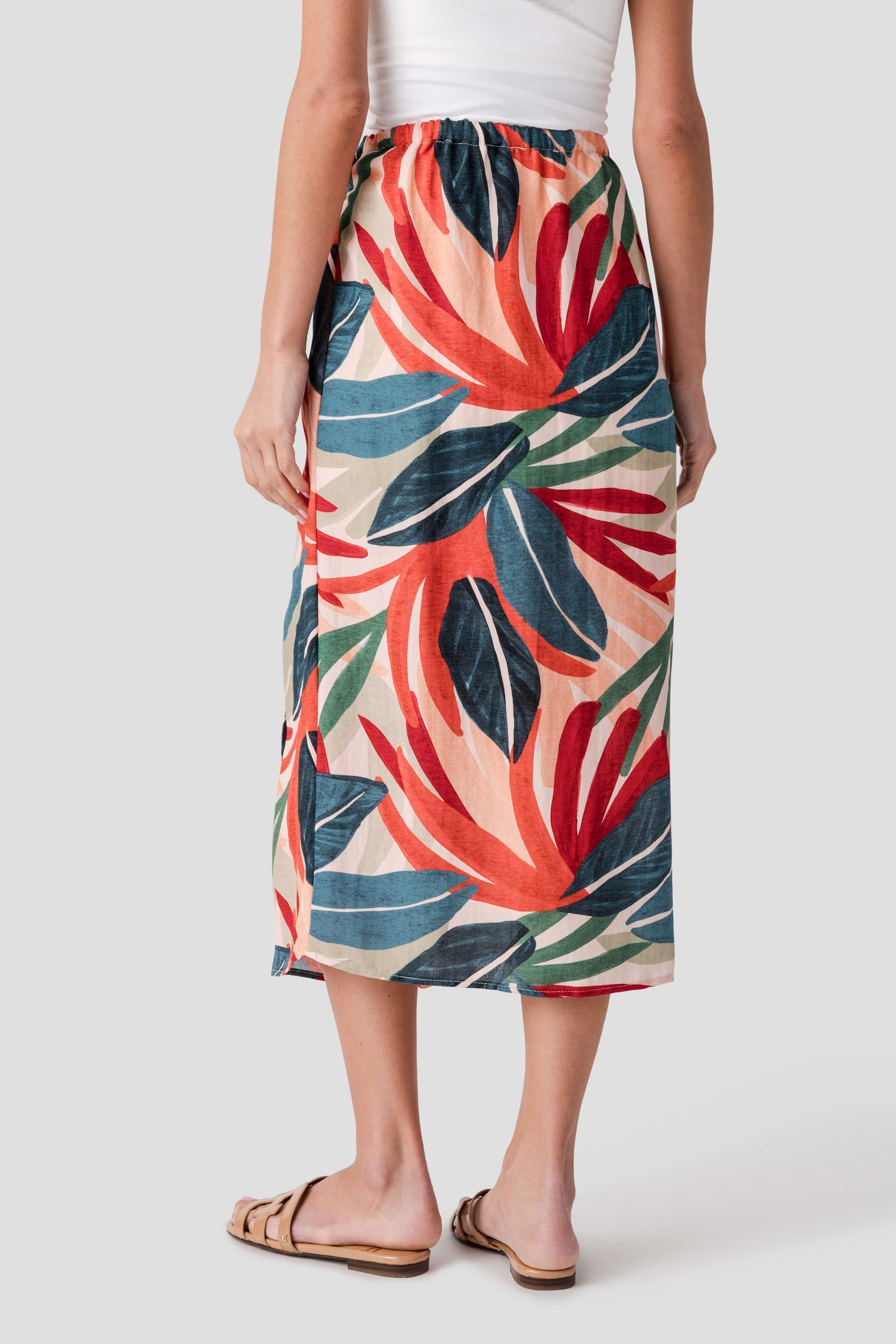 Dress Forum Lagoon Daze Midi Wrap Skirt Sun Orange Palm / Large Dress Forum Lagoon Daze Midi Wrap Skirt Sun Orange Palm / Large