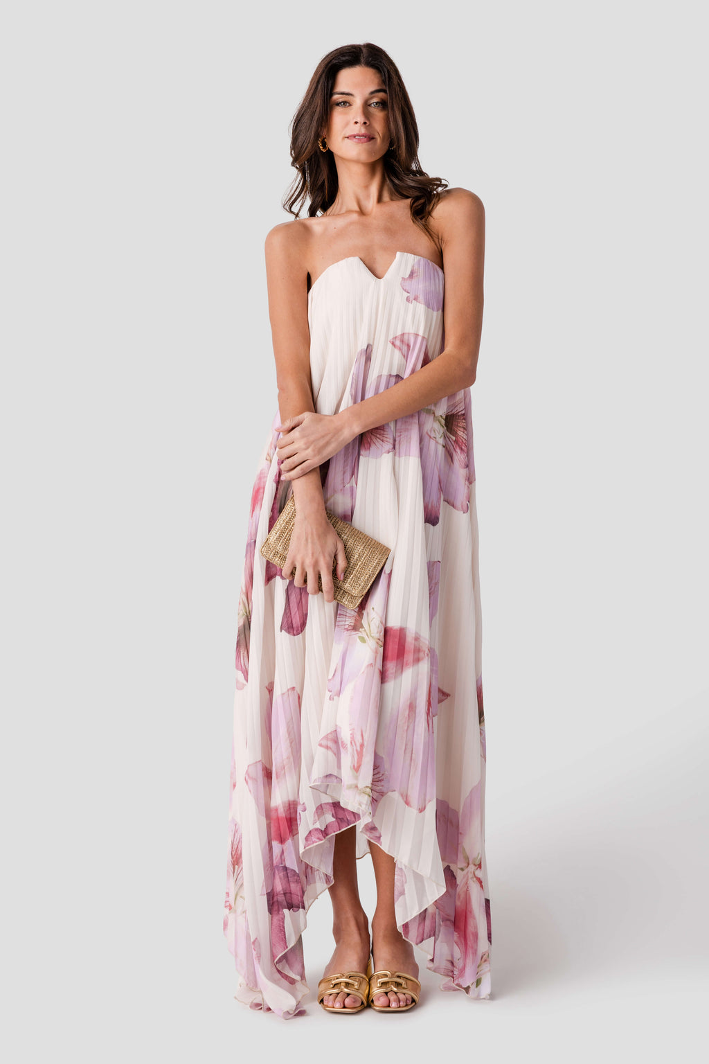 Dress Forum Bloomlight Pleated Maxi Column Dress