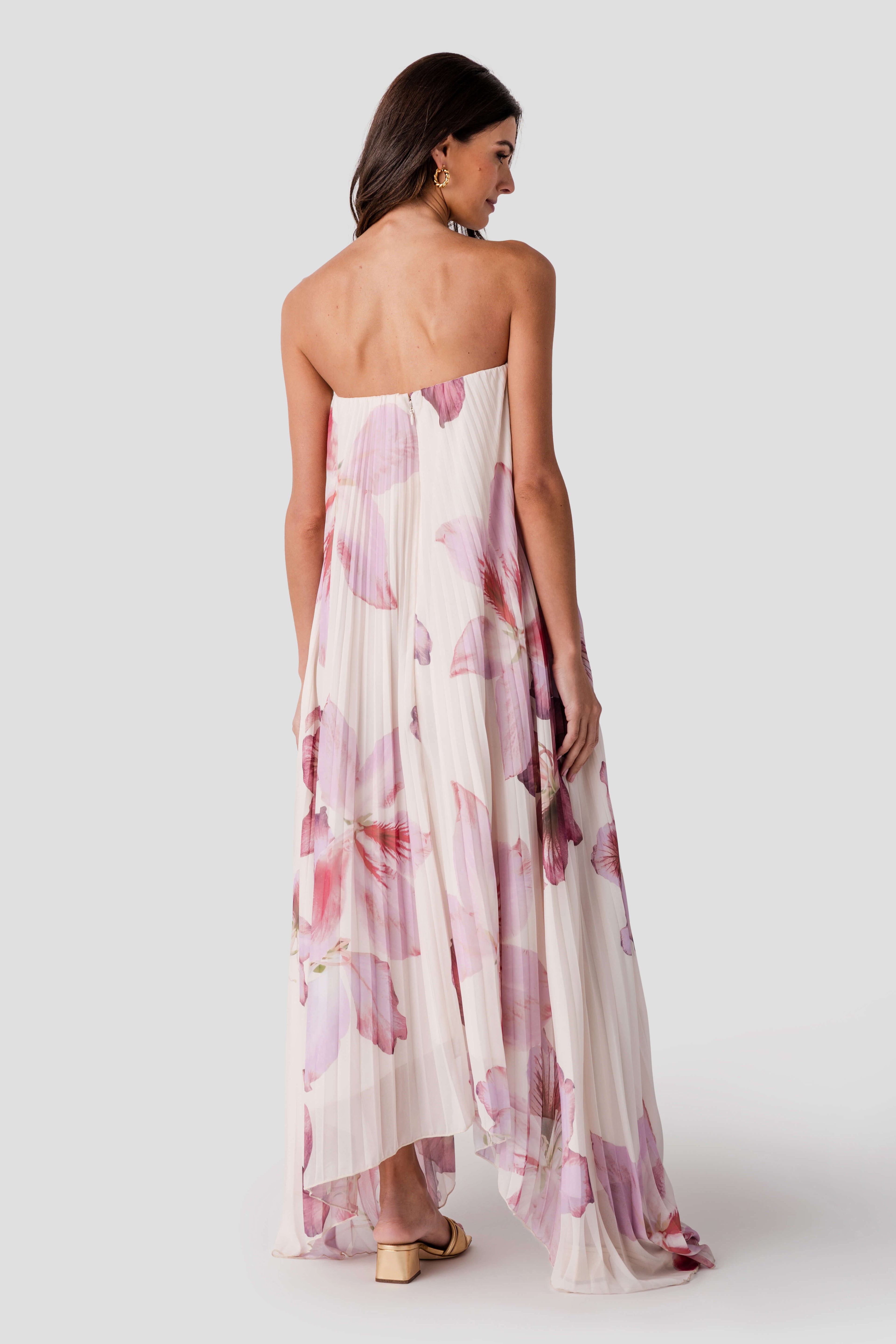 Dress Forum Bloomlight Pleated Maxi Column Dress