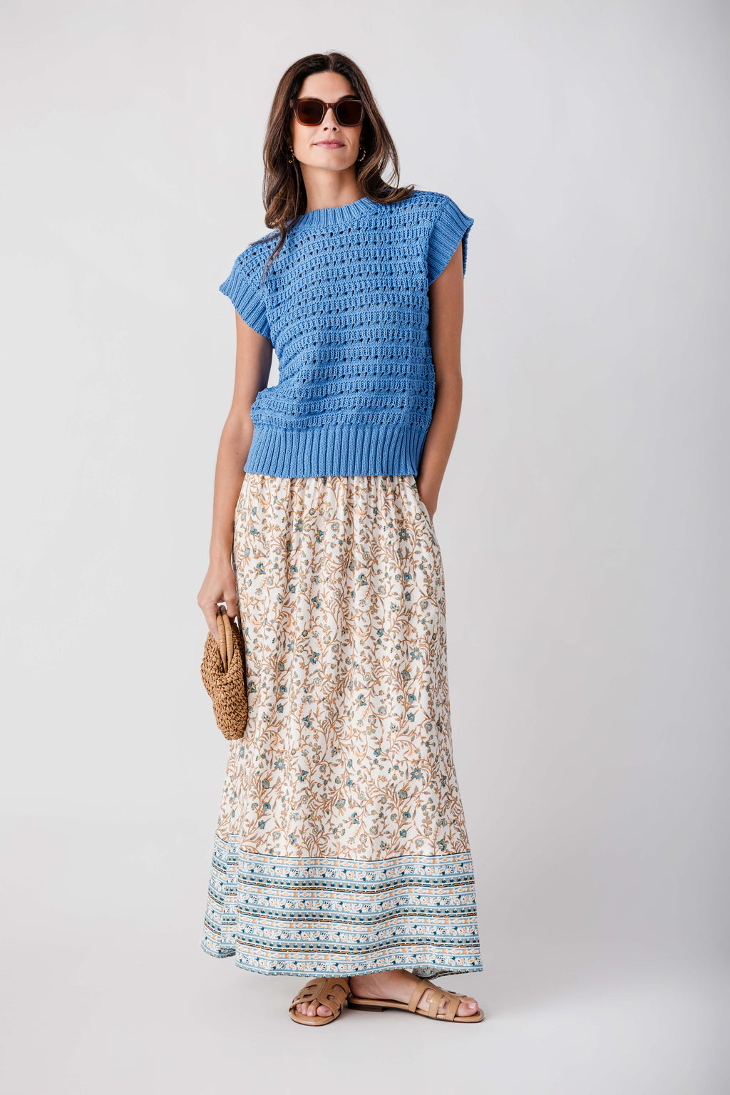 Elan Open Knit Vest Top