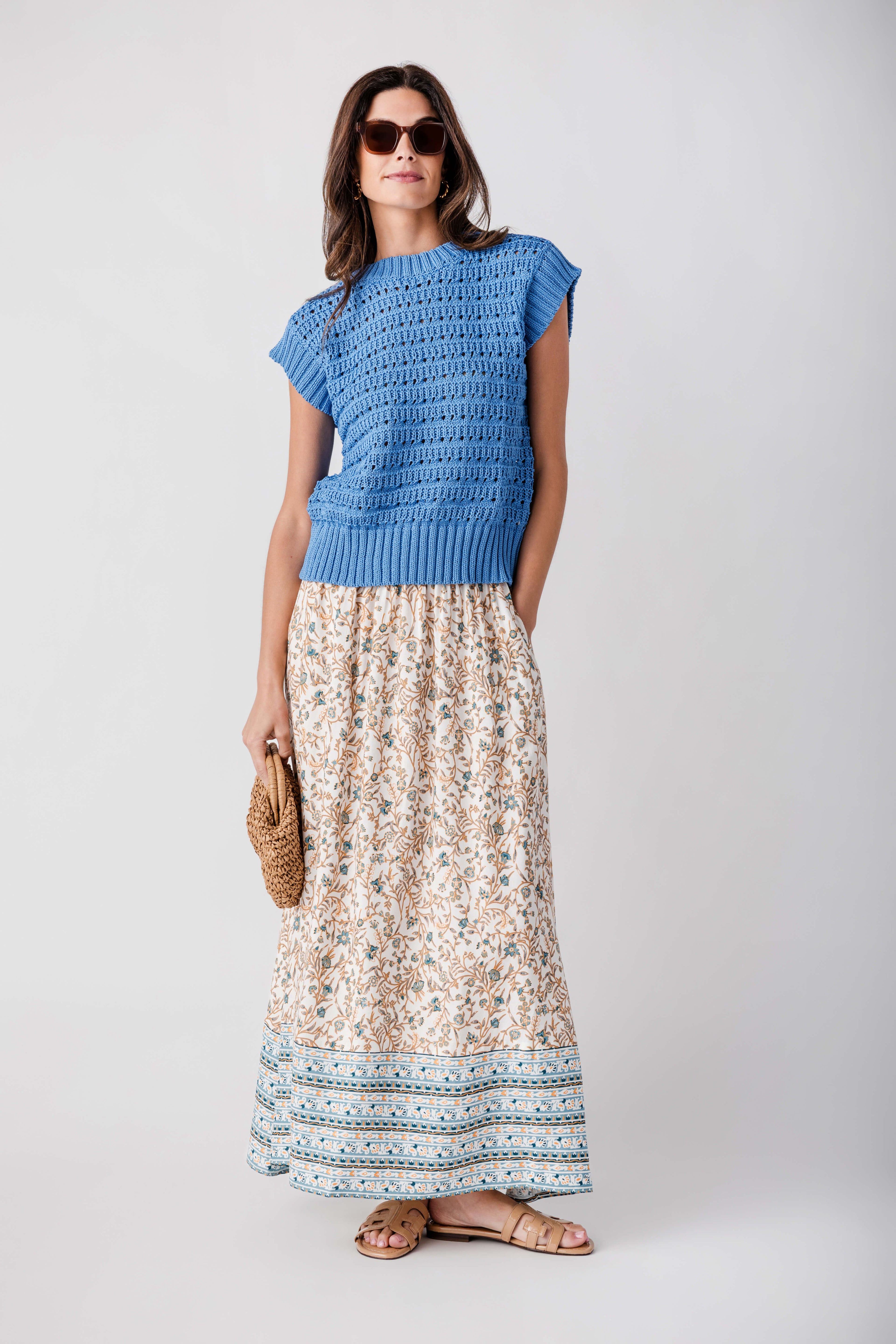 Elan Open Knit Vest Top