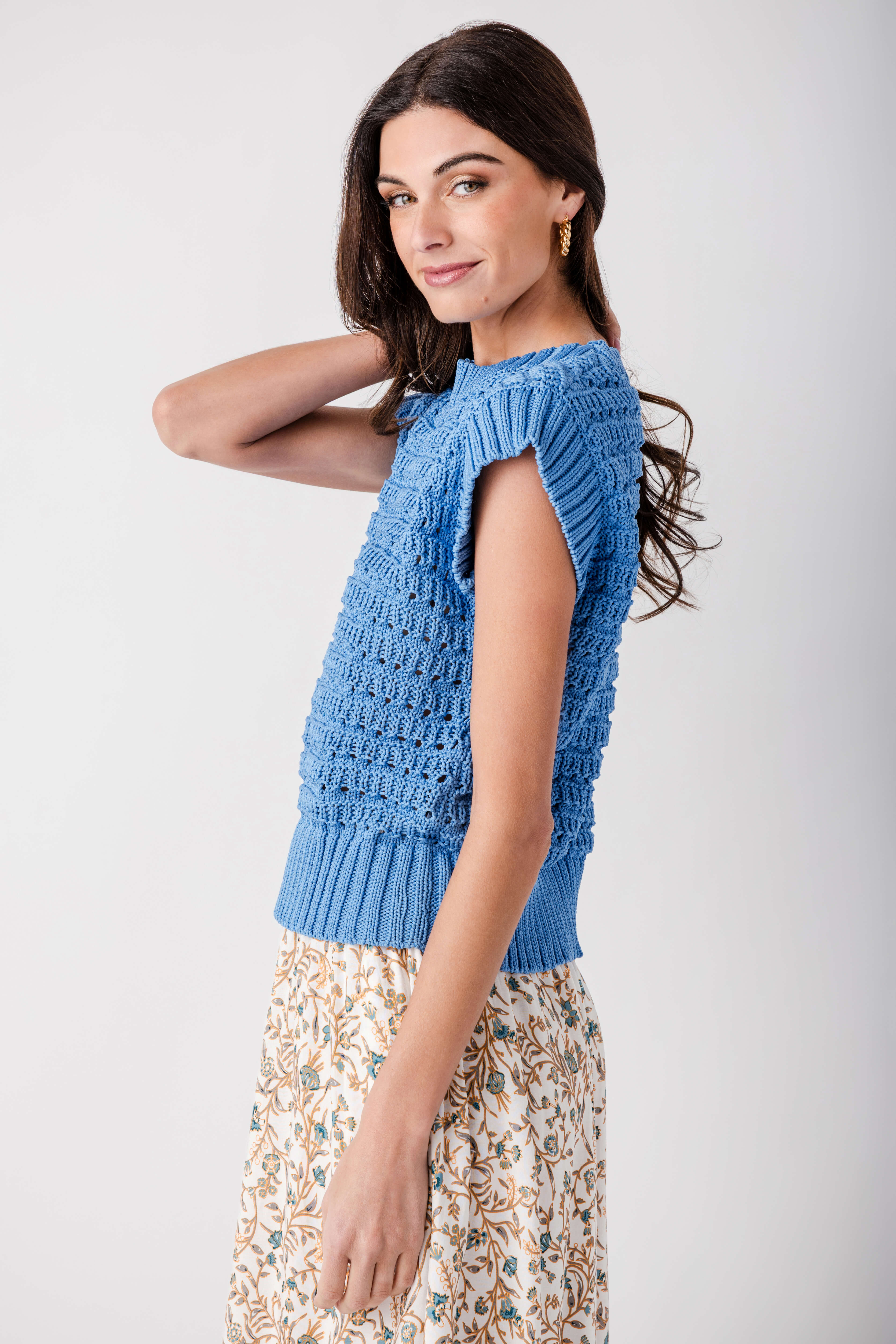 Elan Open Knit Vest Top