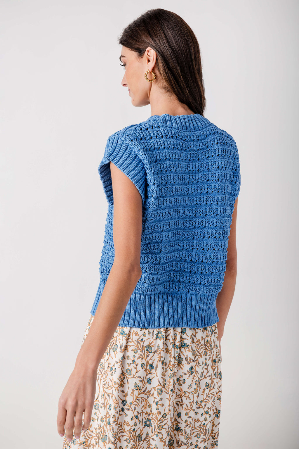 Elan Open Knit Vest Top