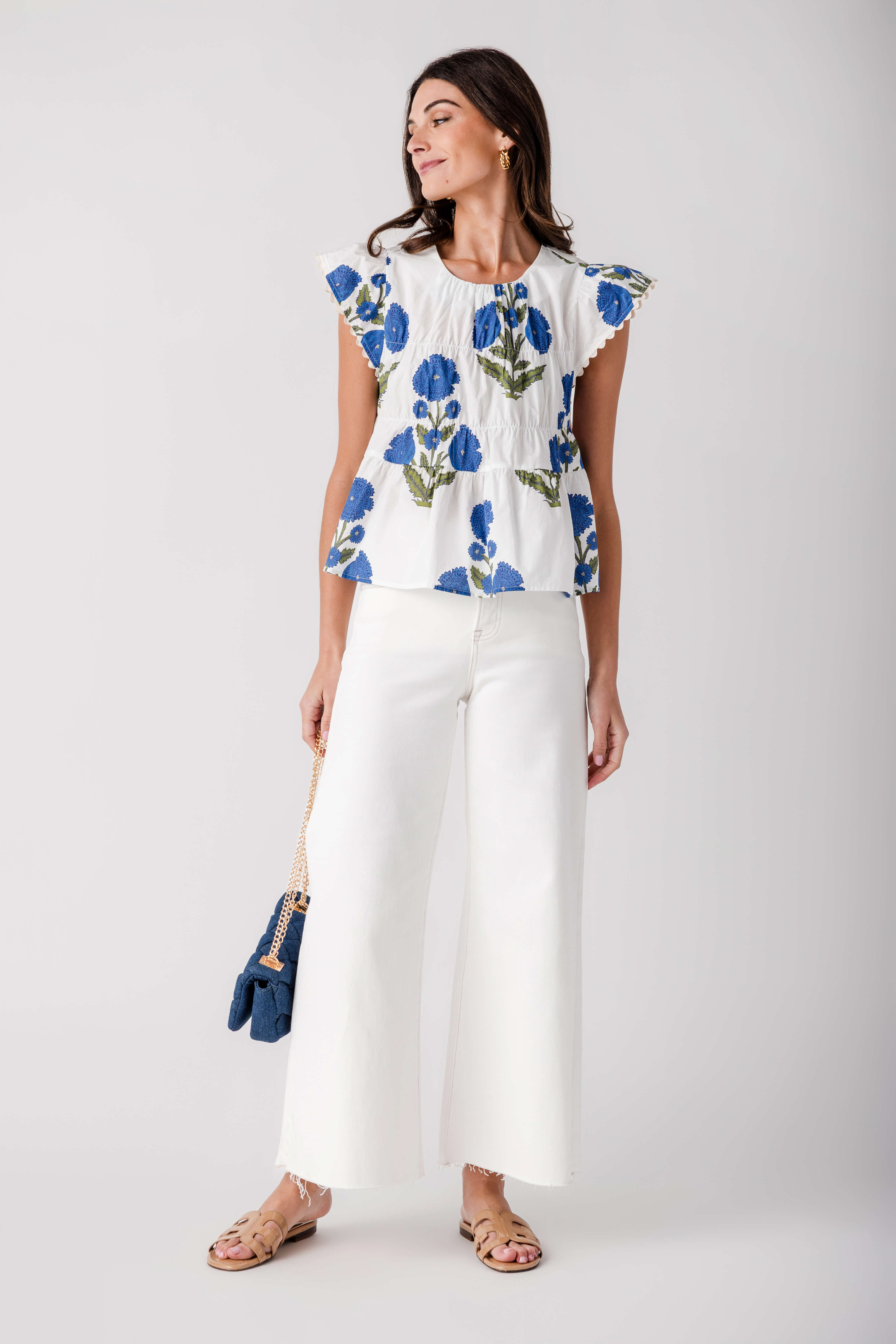 Risen Frannie Palazzo Raw Hem