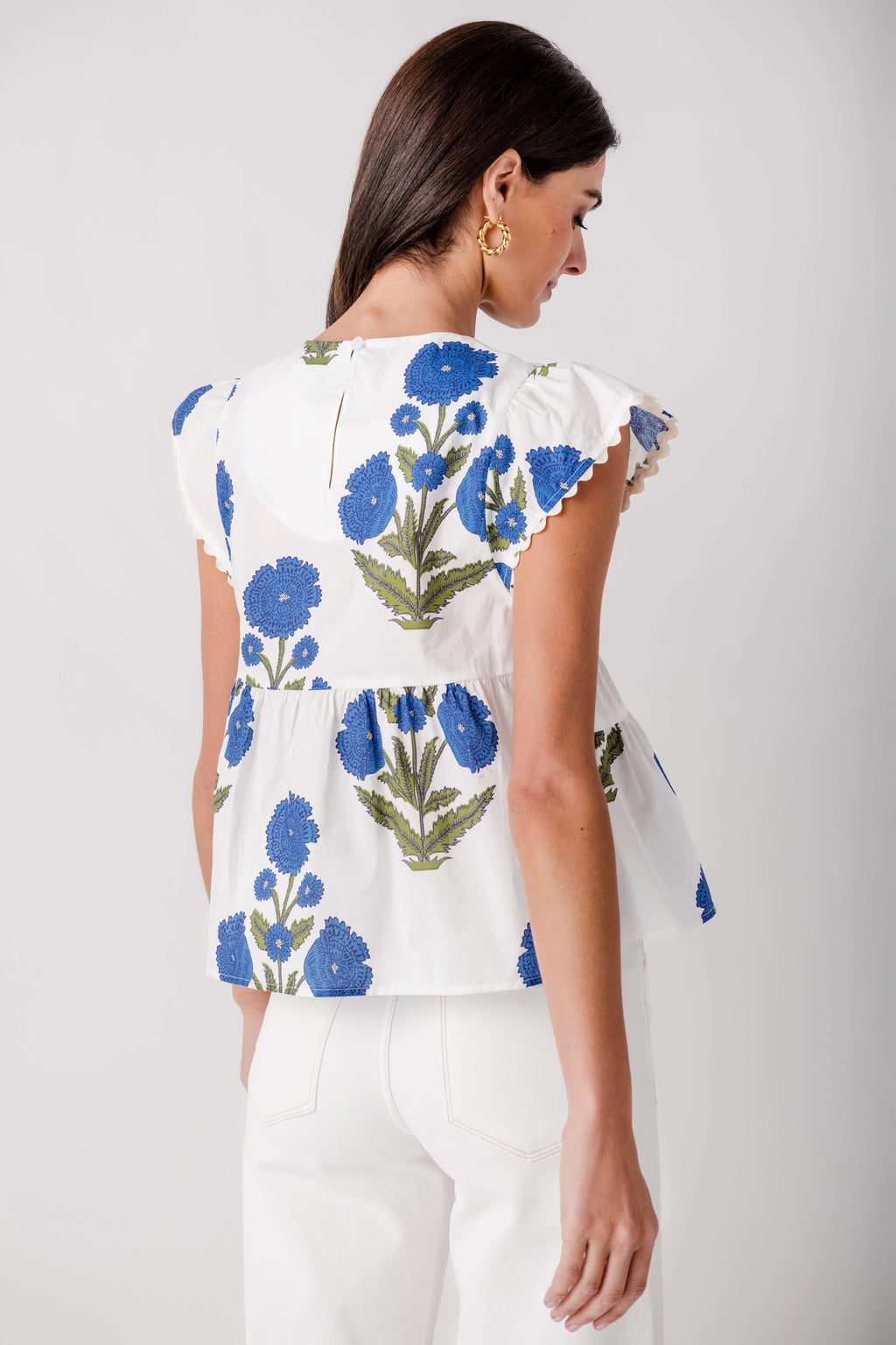 THML Blue Fleur Tiered Top