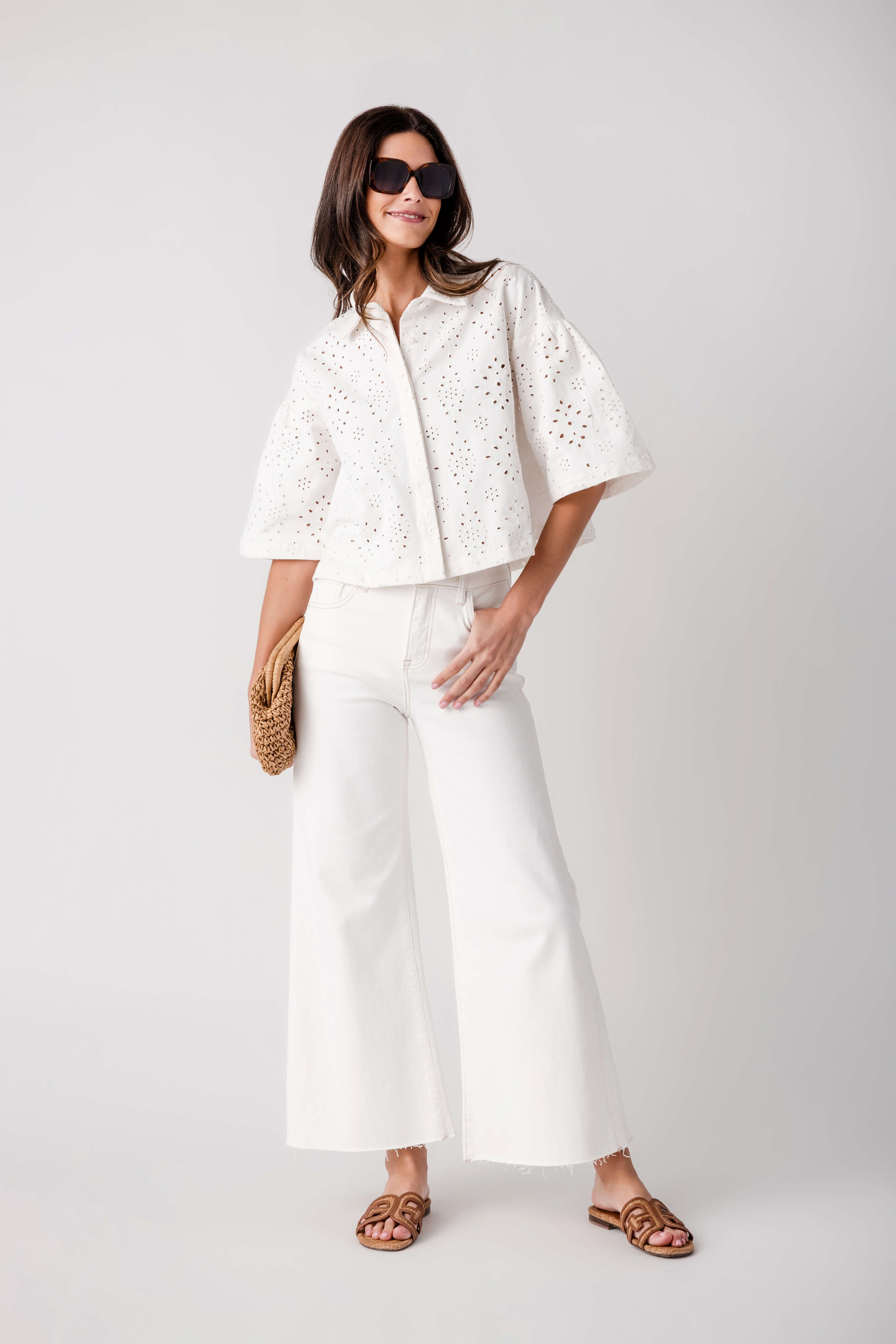 Current Air Eyelet Boxy Top