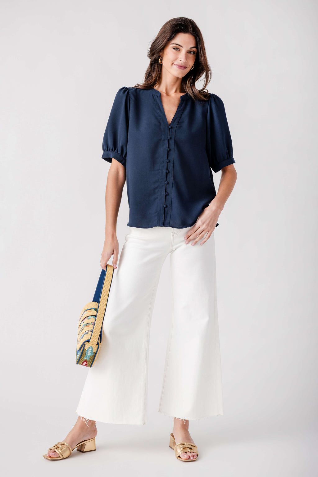 Risen Frannie Palazzo Raw Hem