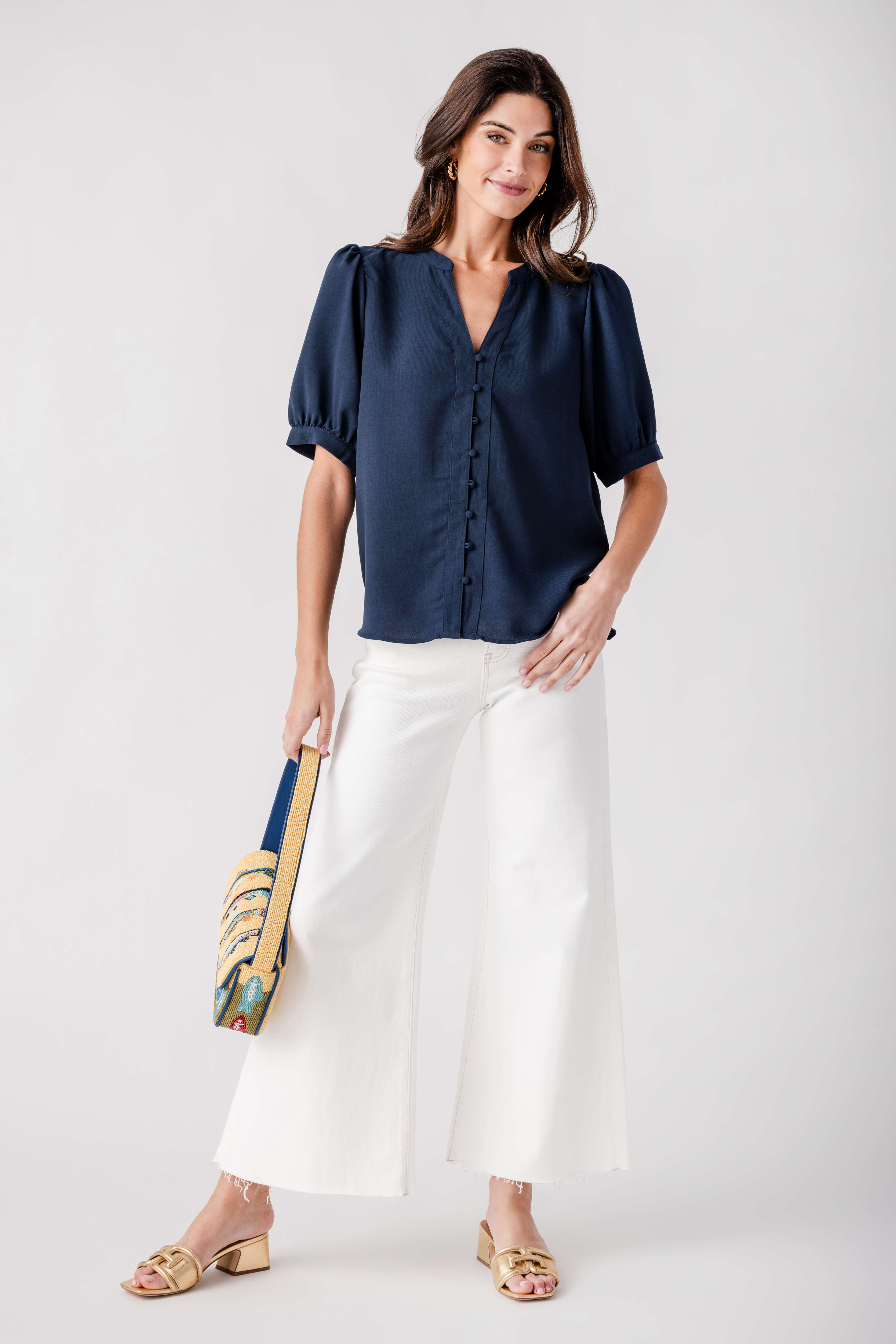 Risen Frannie Palazzo Raw Hem