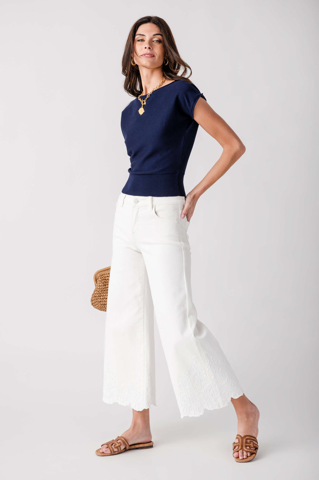 Raisonnel Cap Sleeve Knit Top