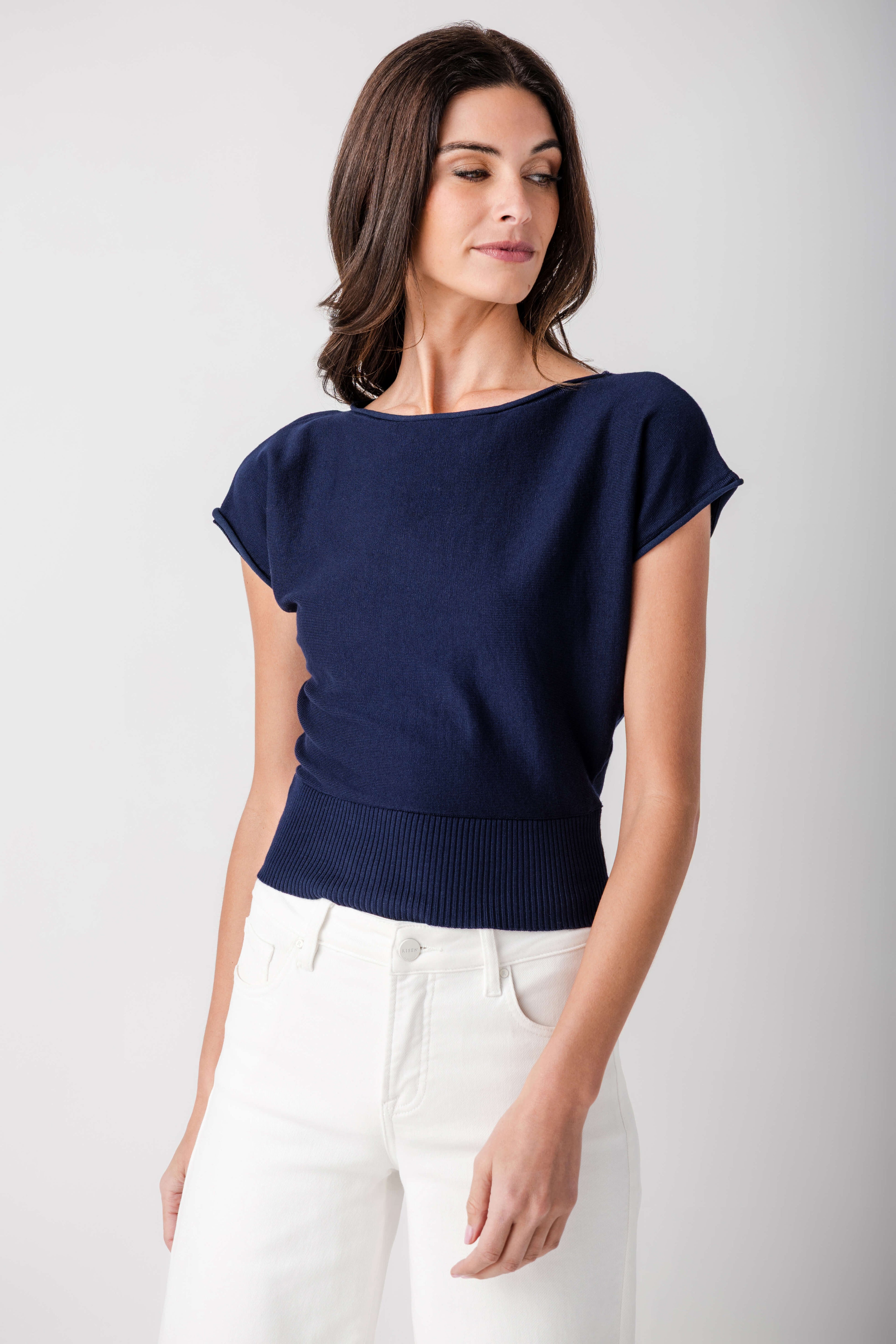 Raisonnel Cap Sleeve Knit Top