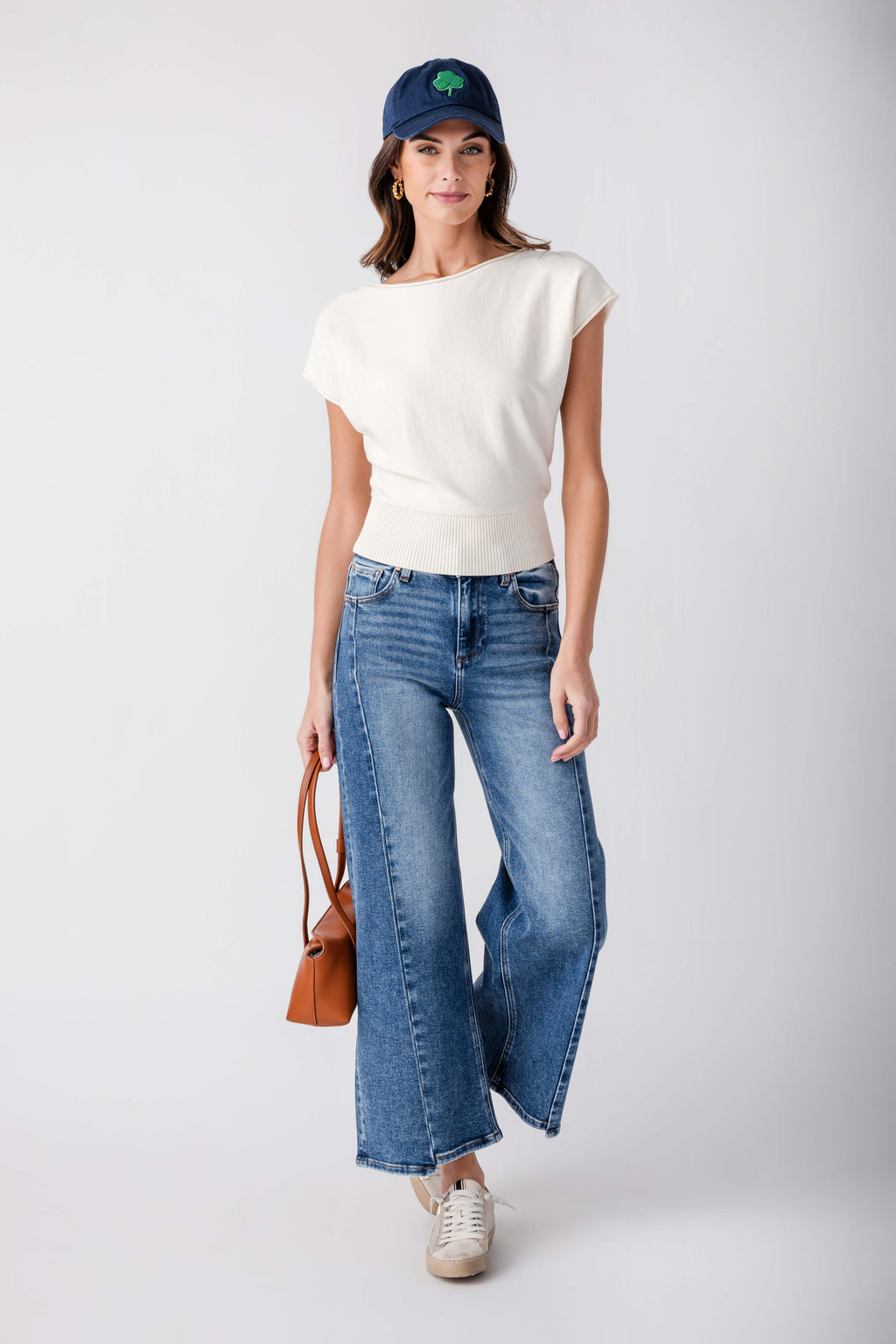 Raisonnel Cap Sleeve Knit Top