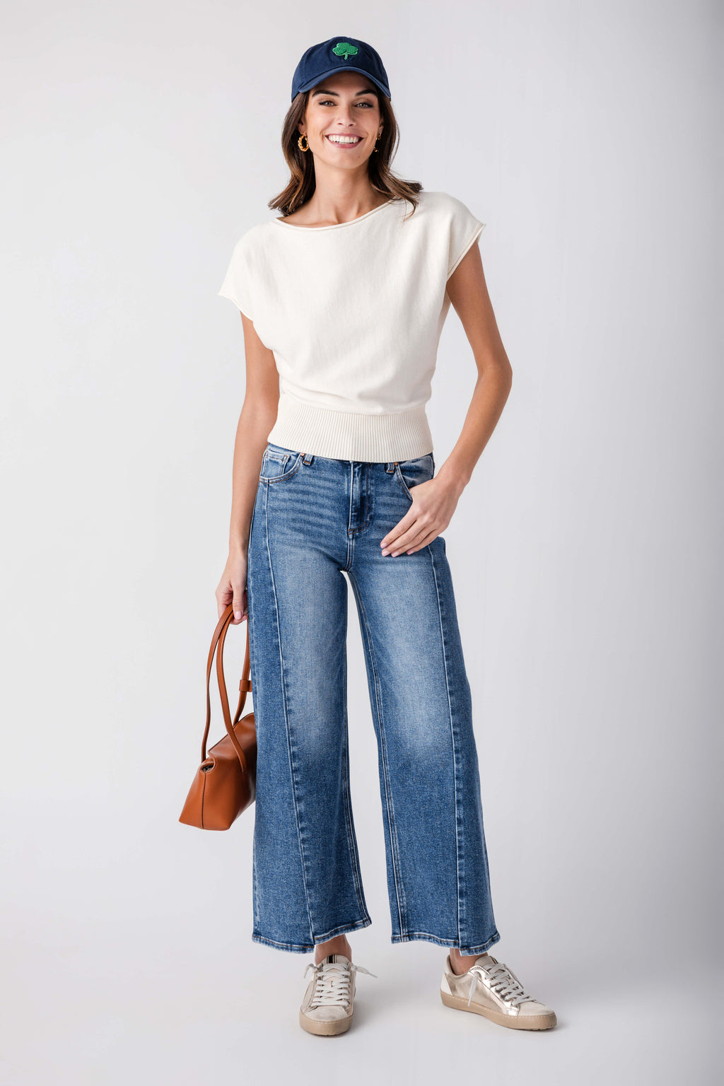 Raisonnel Cap Sleeve Knit Top