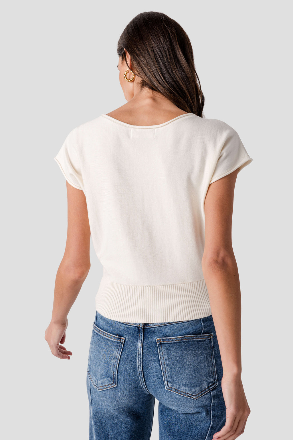 Raisonnel Cap Sleeve Knit Top