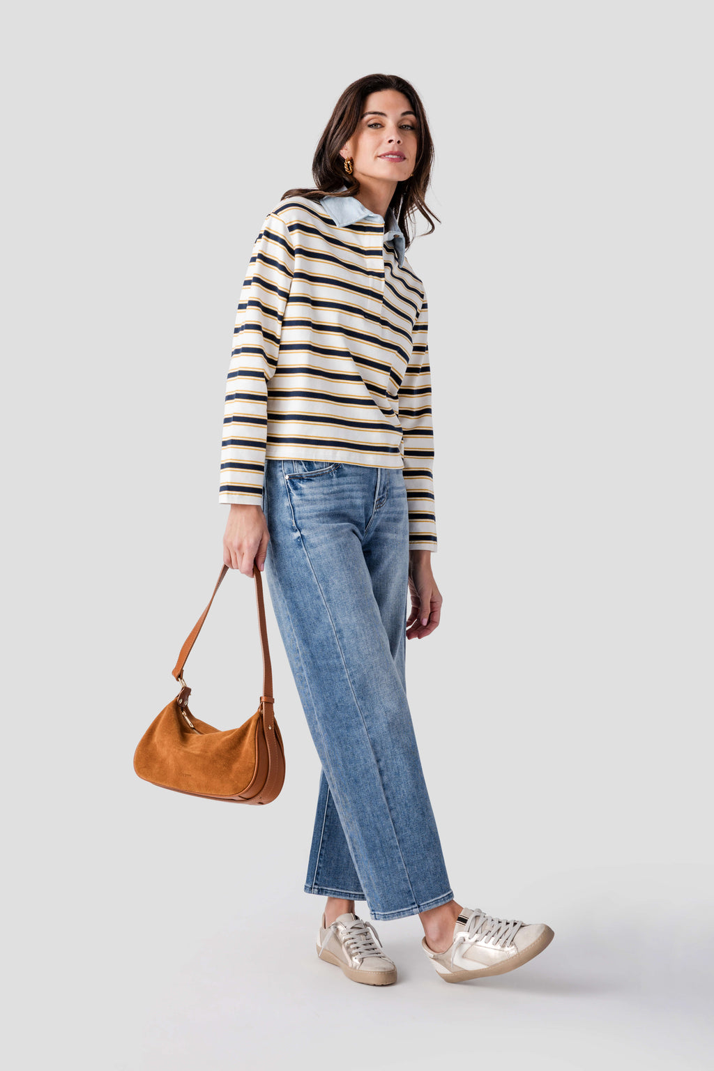 RD Style Nadine Denim Polo Top