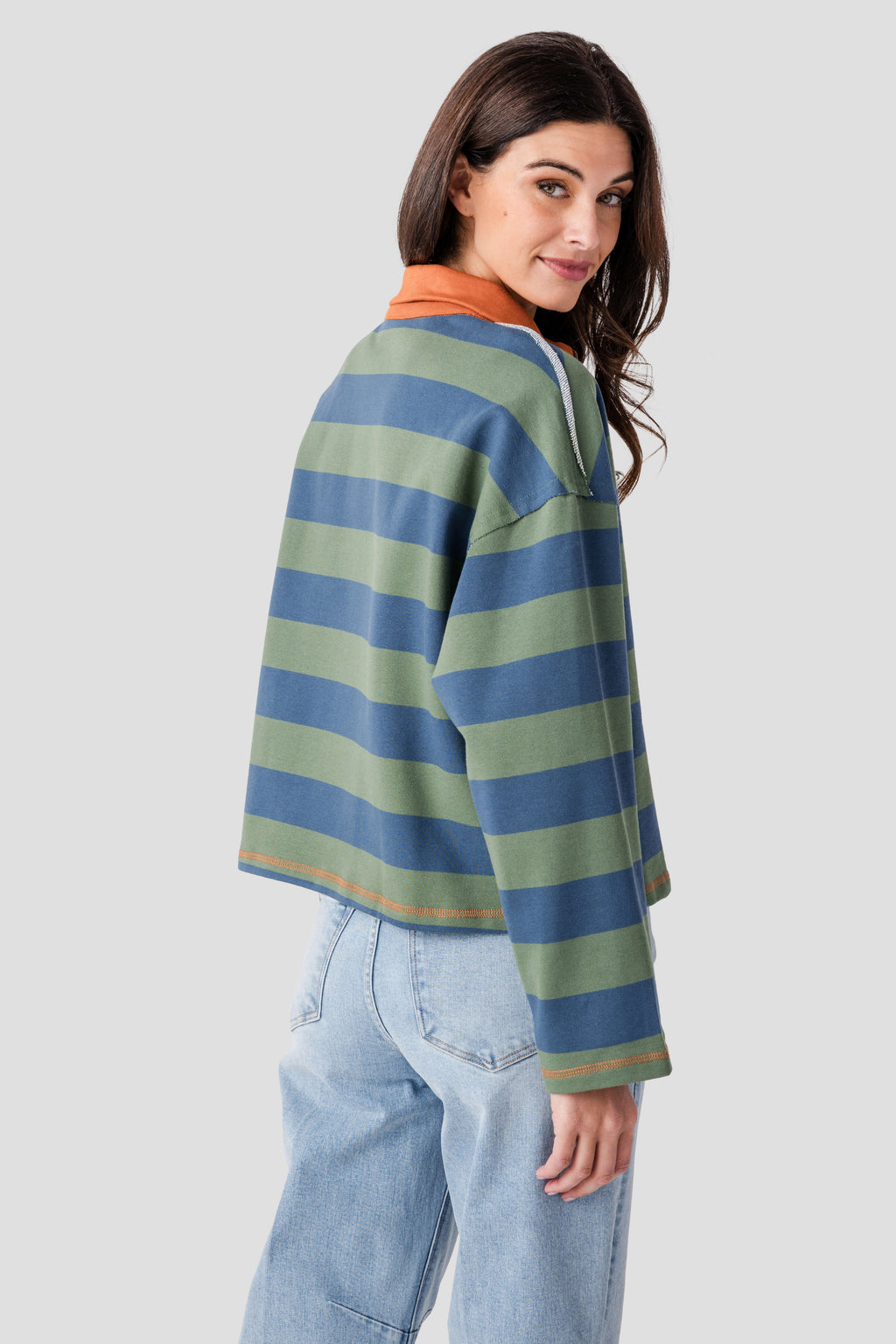 Buttermelon Striped 1/4 Zip Sweatshirt