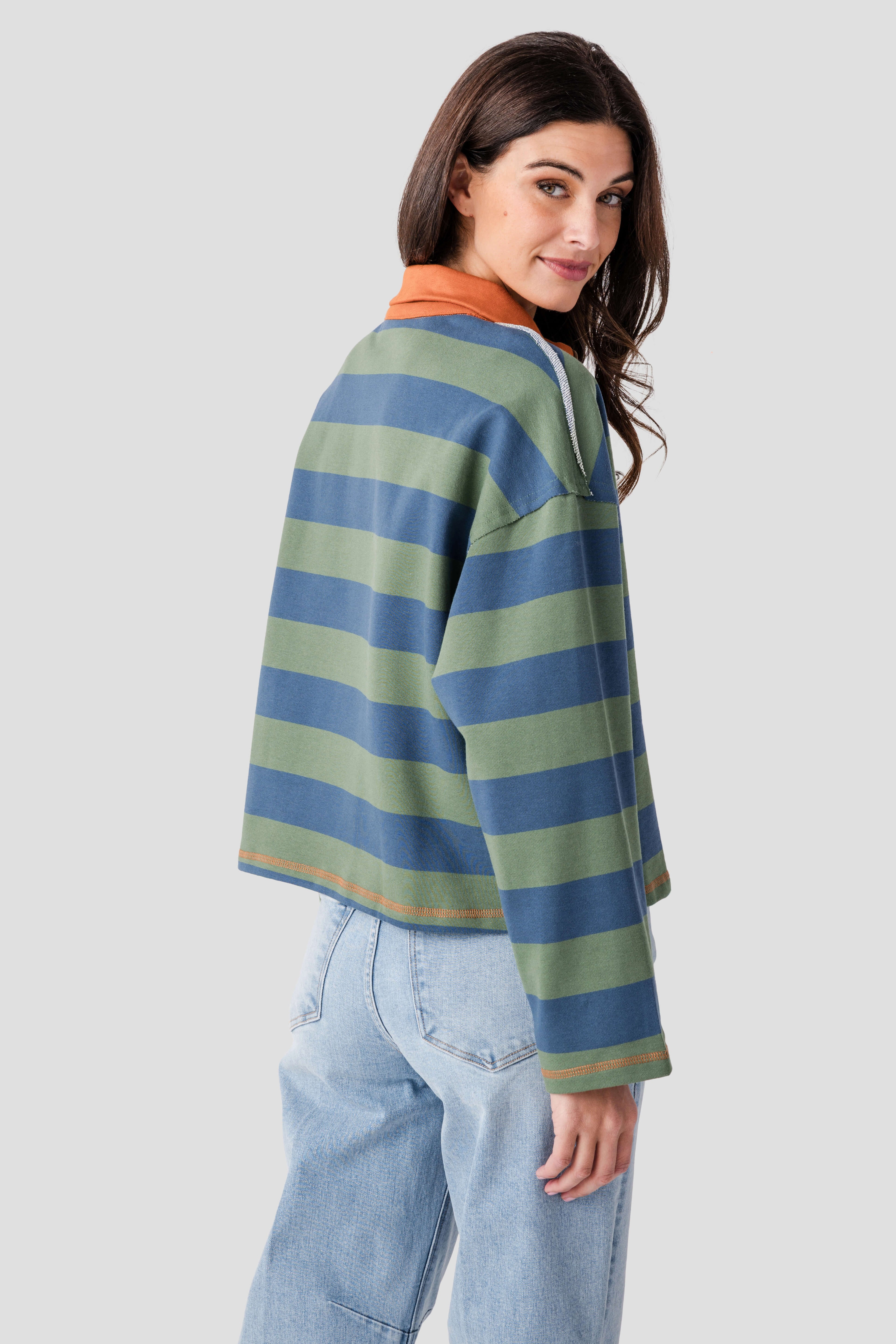 Buttermelon Striped 1/4 Zip Sweatshirt