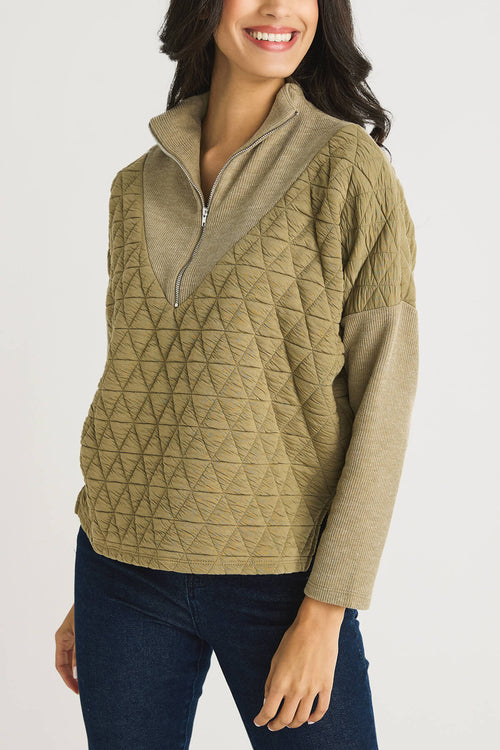 THML 1/4 Zip Quilted Pullover