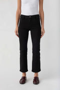 Risen Solid Black Baby Bootcut Ankle Length Jeans