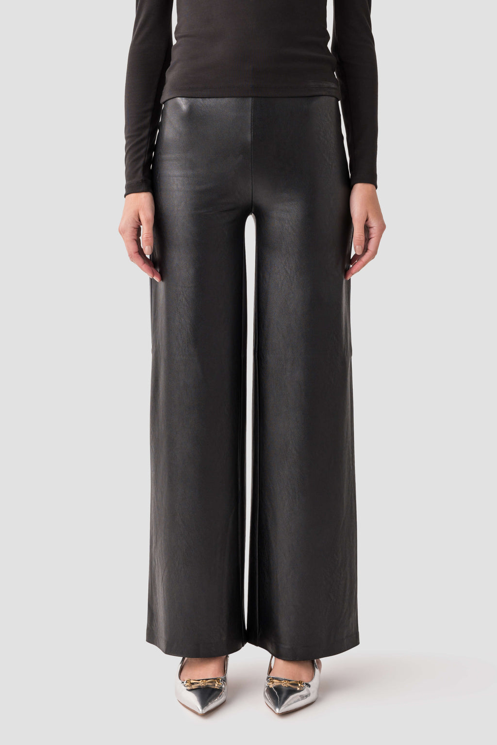 RD Style Wide Leg Leather Leggings