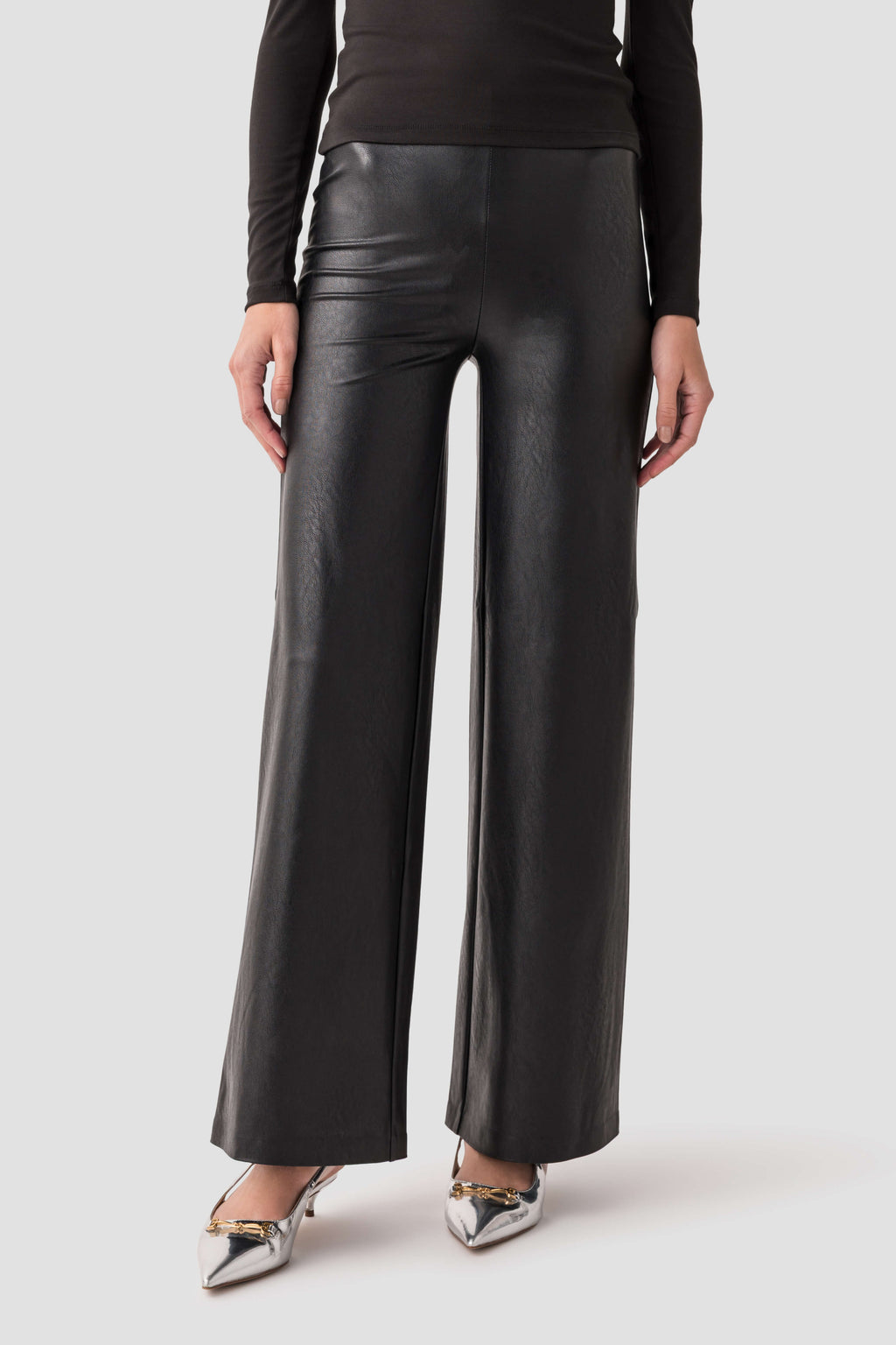 RD Style Wide Leg Leather Leggings
