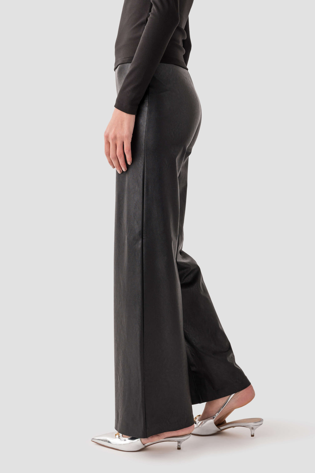 RD Style Wide Leg Leather Leggings