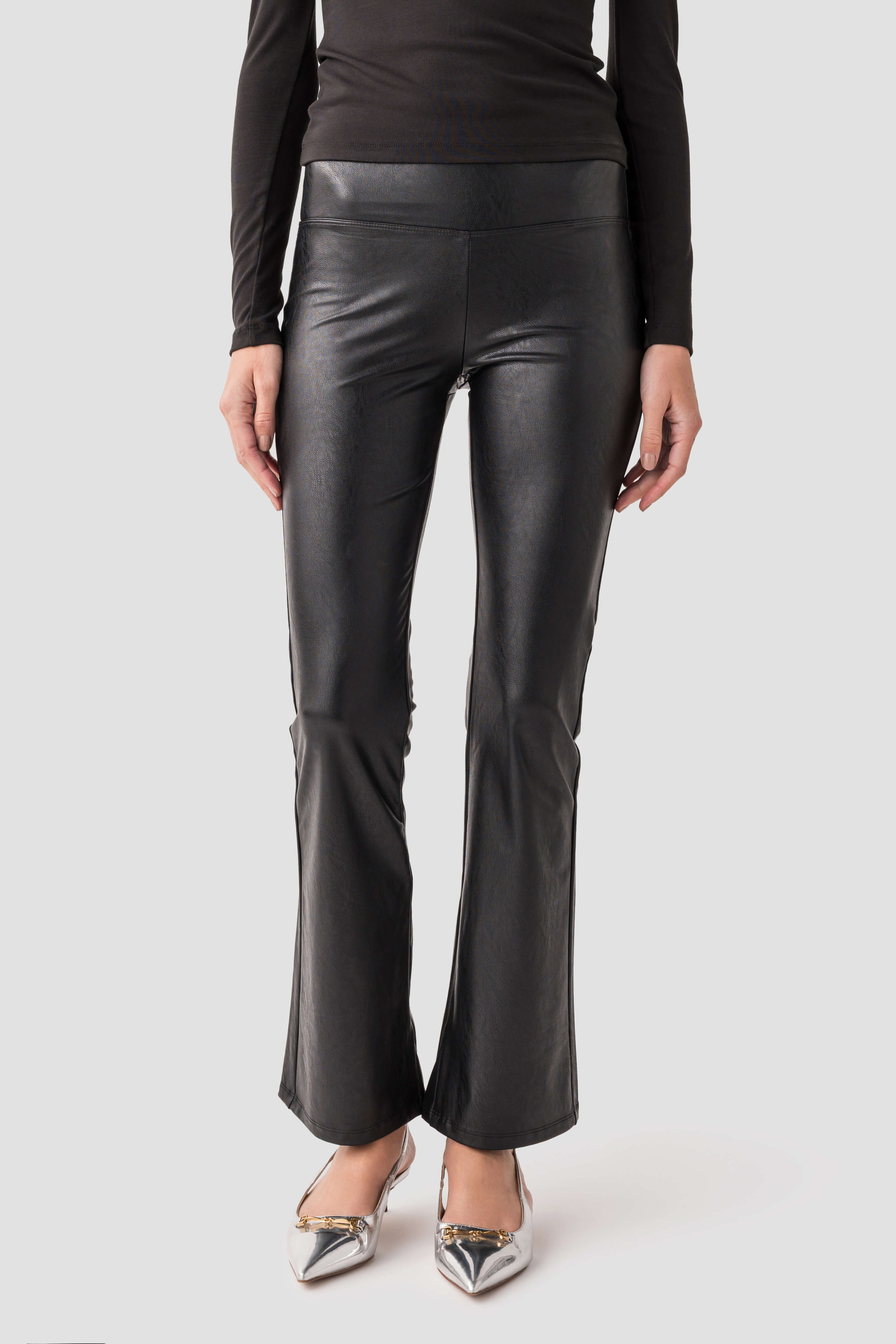 Rd Style Faux Leather Flare Leggings