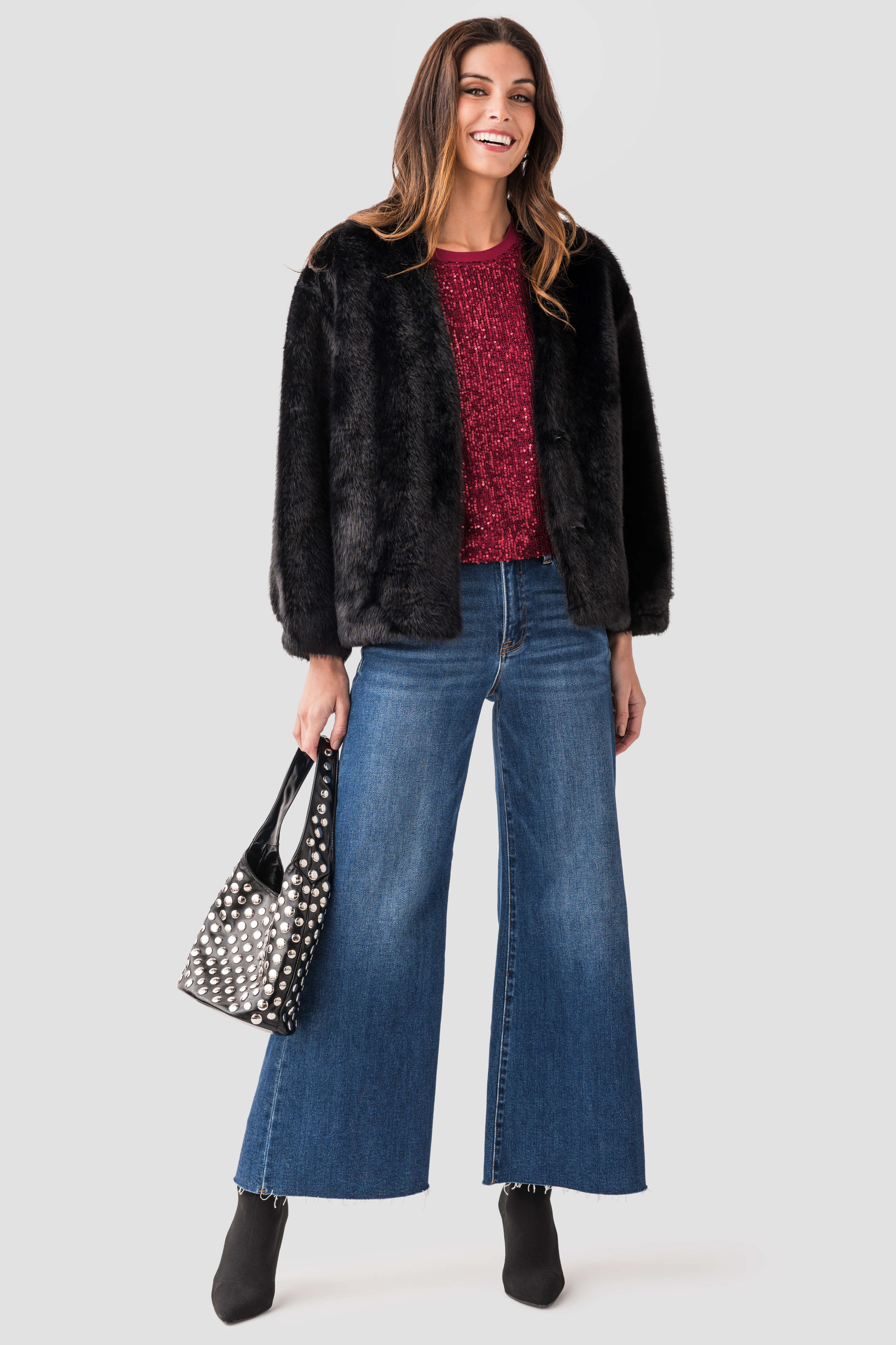 Risen Frannie Palazzo Raw Hem