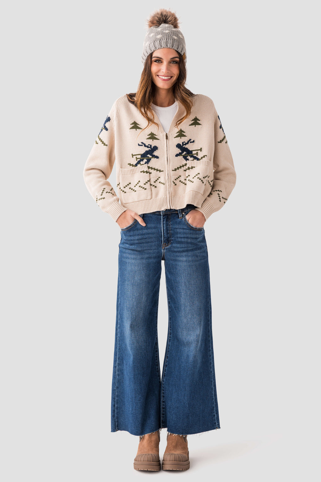 Pink Pineapple Skier Cardigan