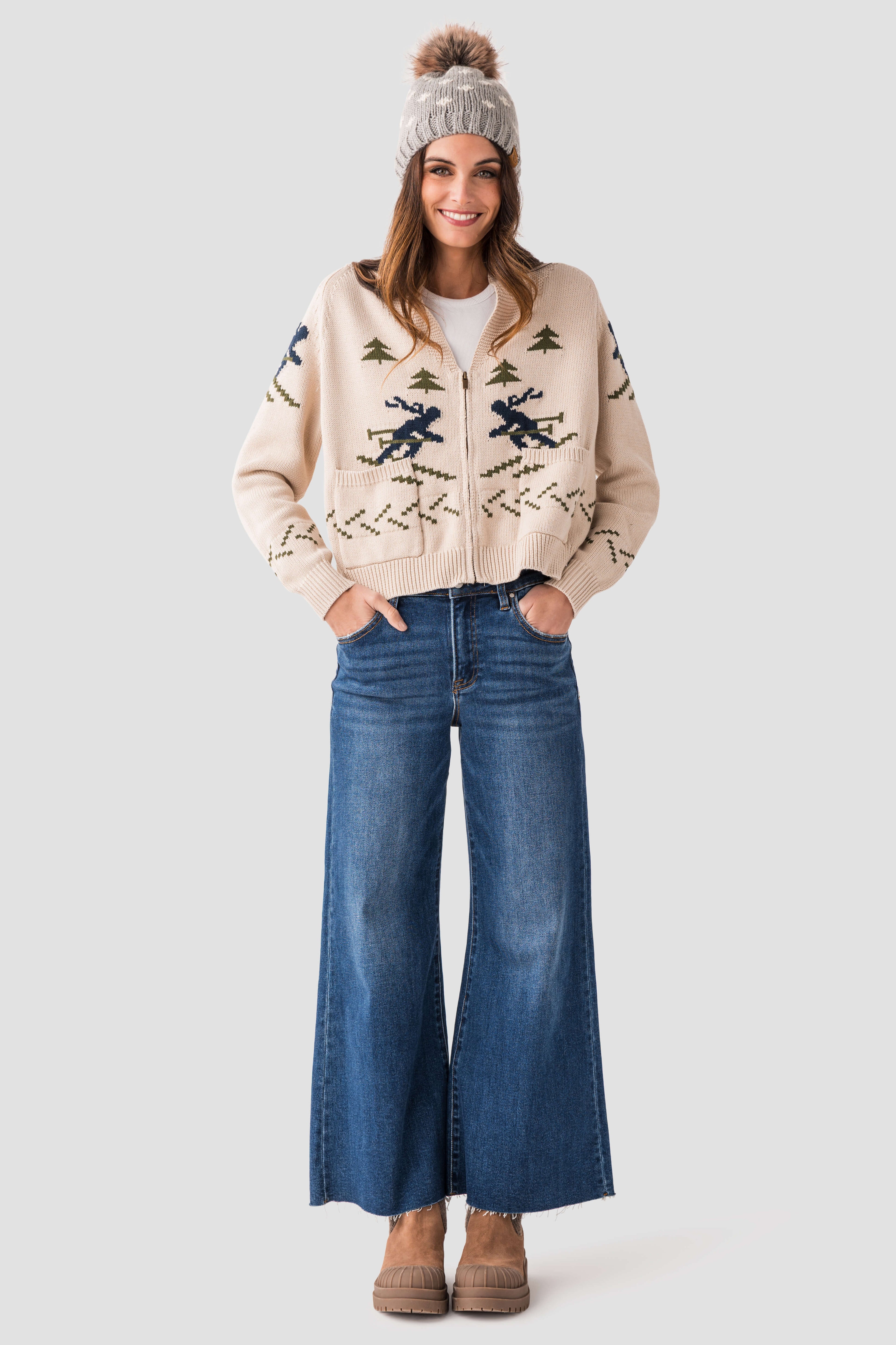 Pink Pineapple Skier Cardigan