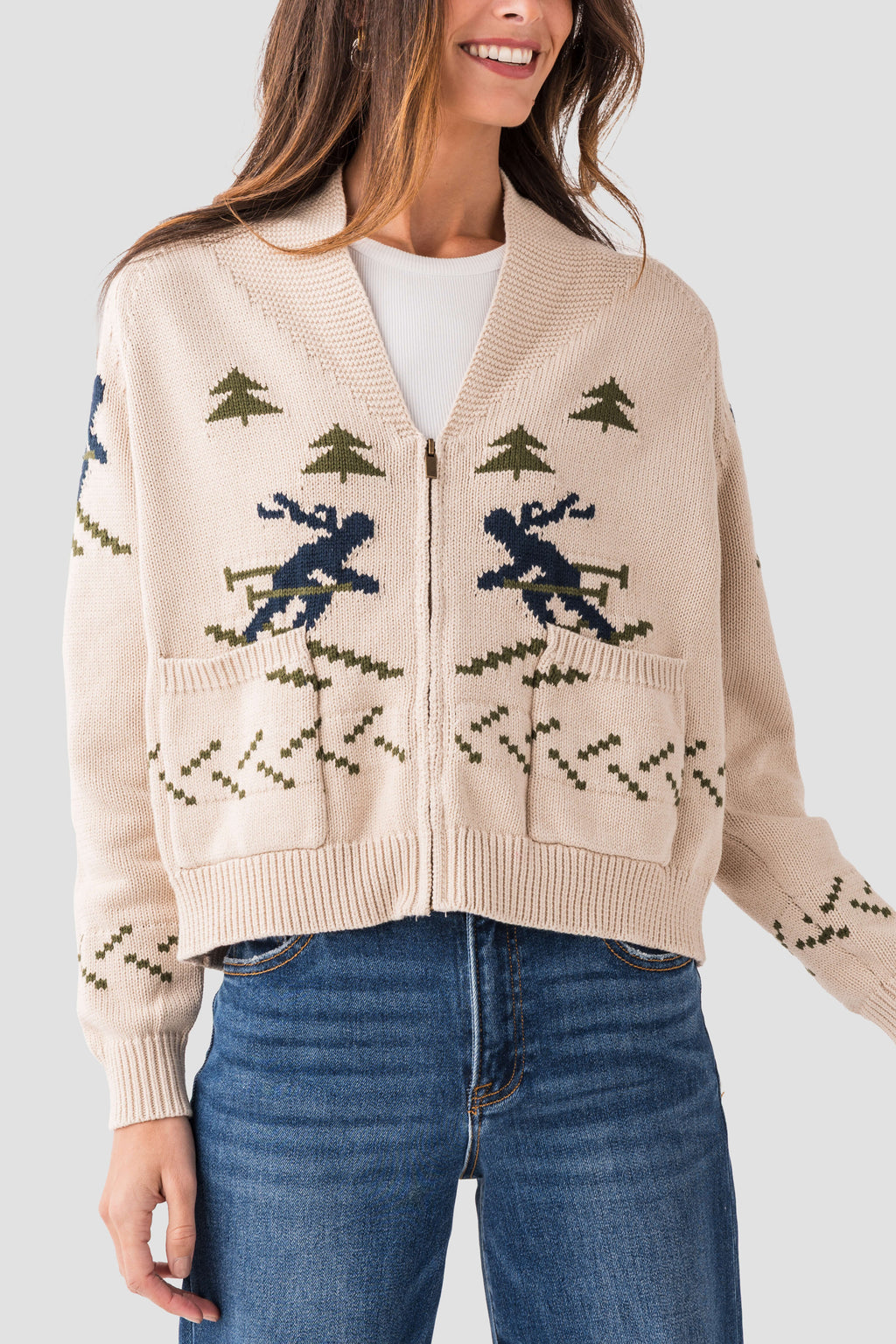 Pink Pineapple Skier Cardigan