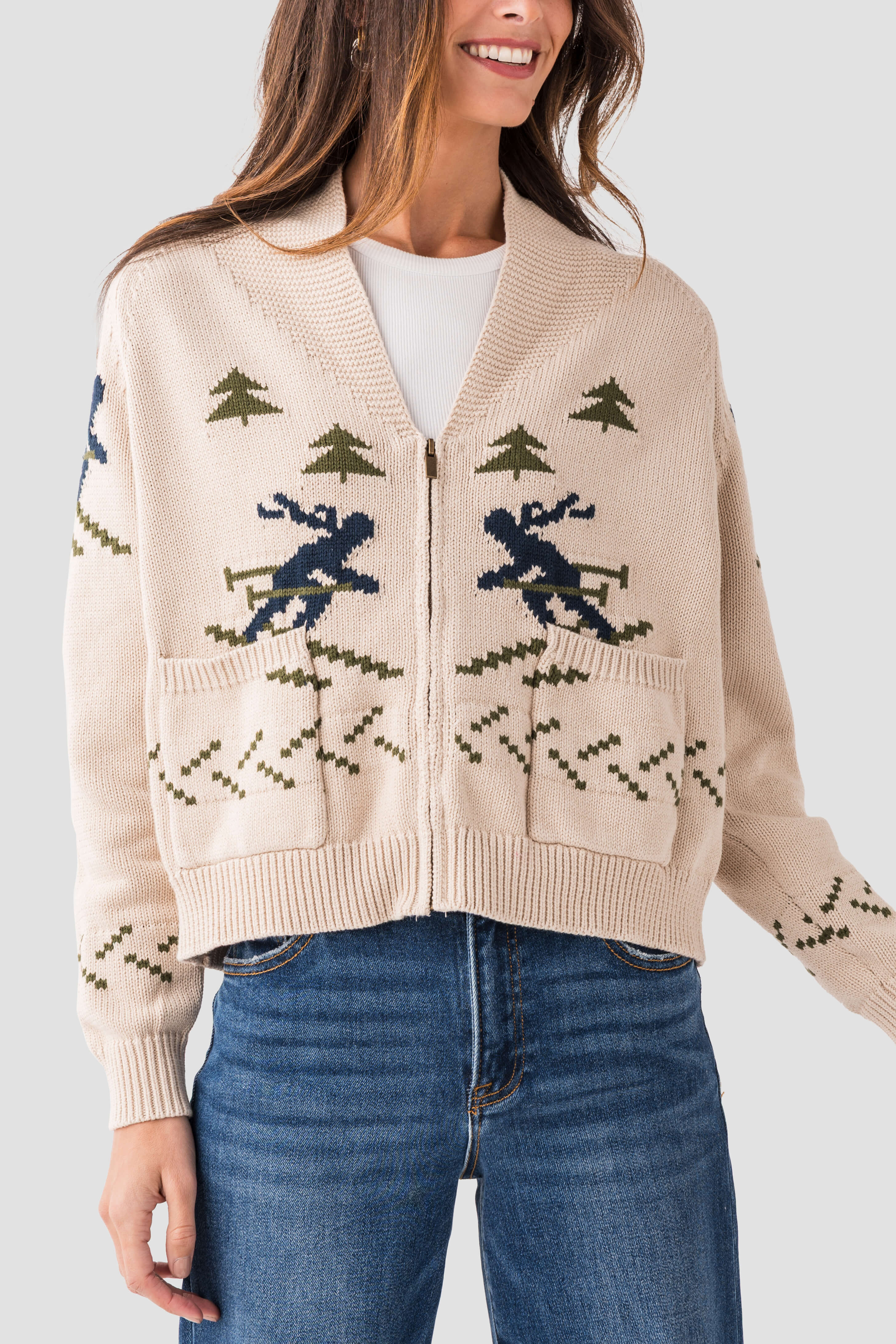 Pink Pineapple Skier Cardigan