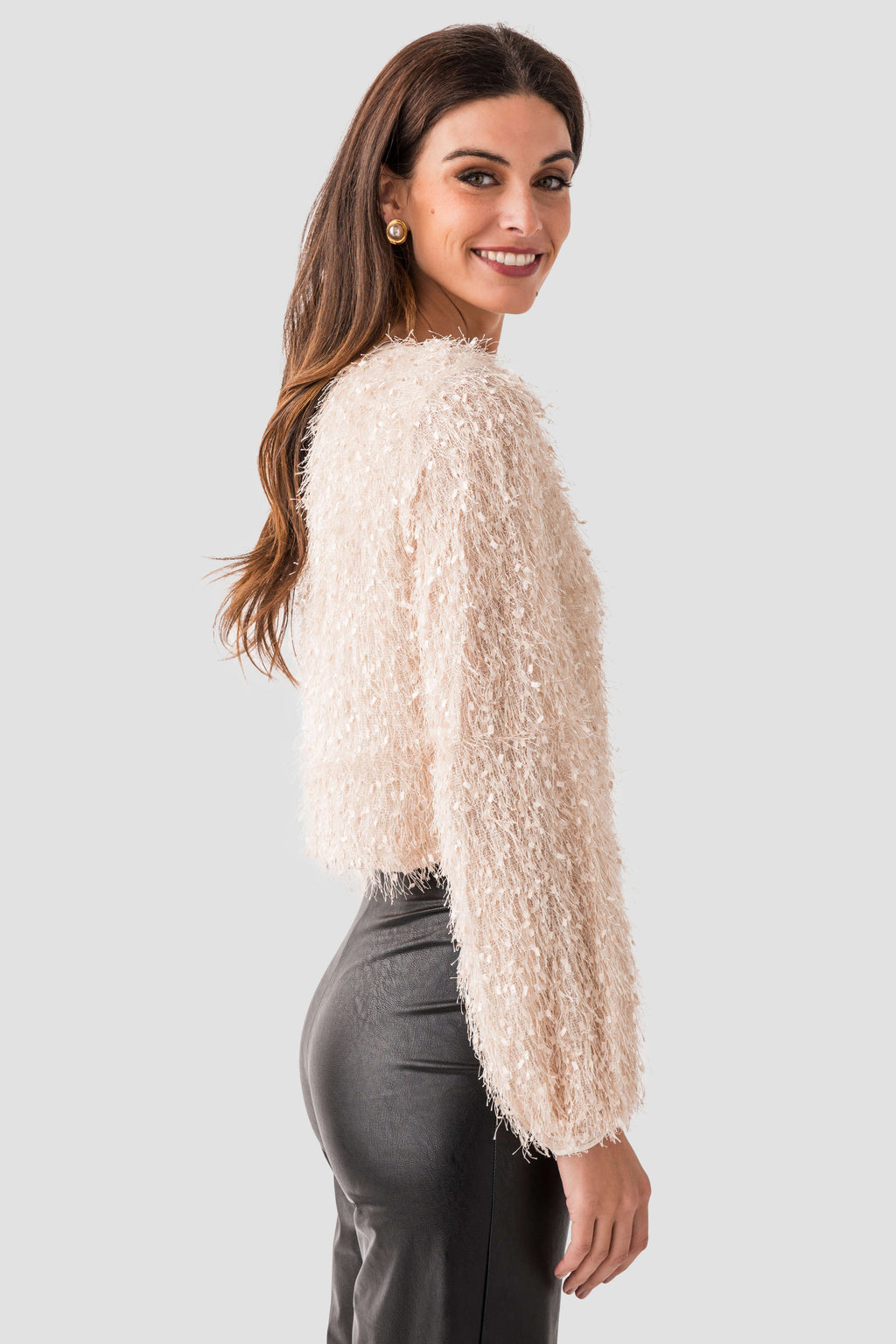 En Creme Fringe Top