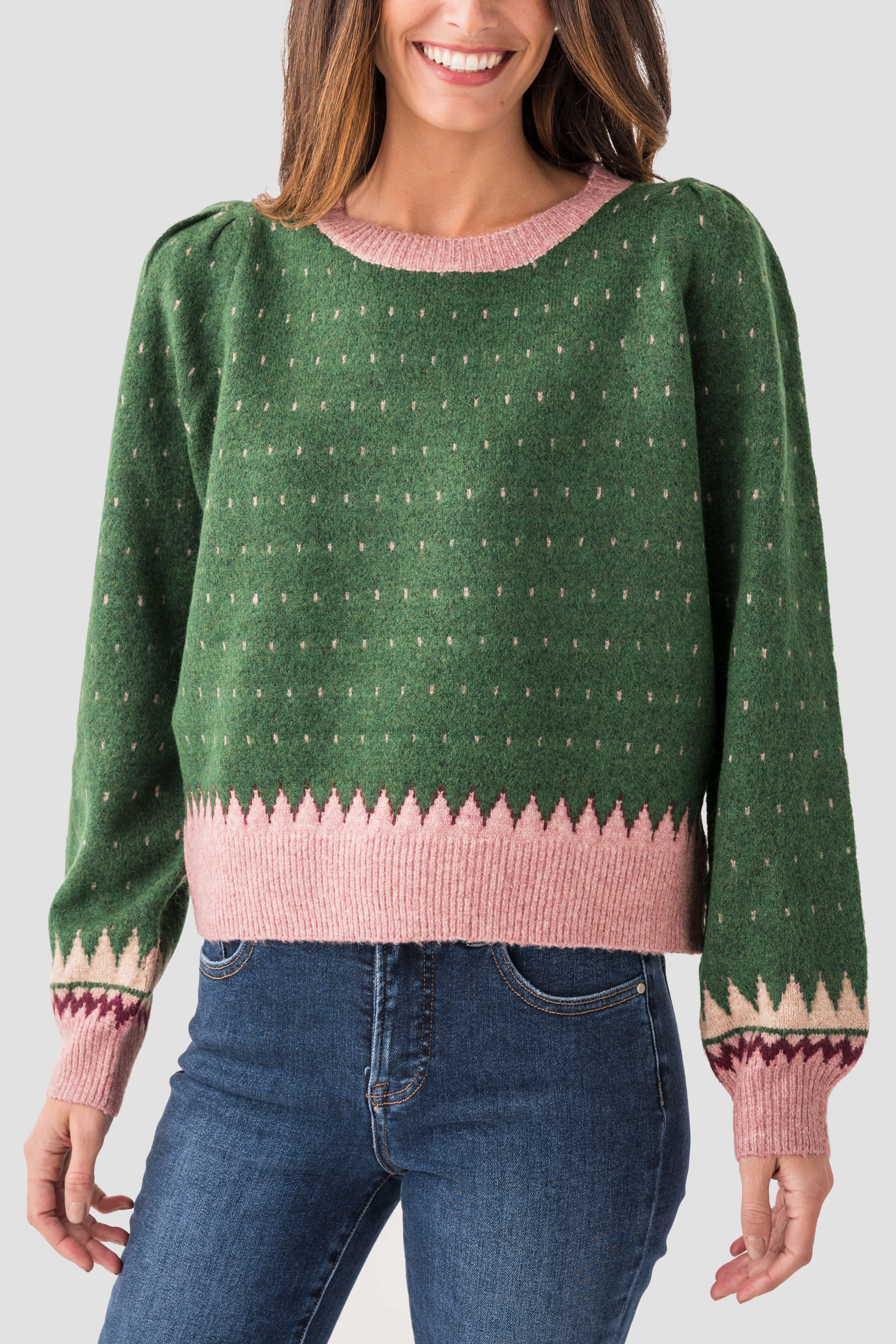 &Merci Geometric Knit Sweater