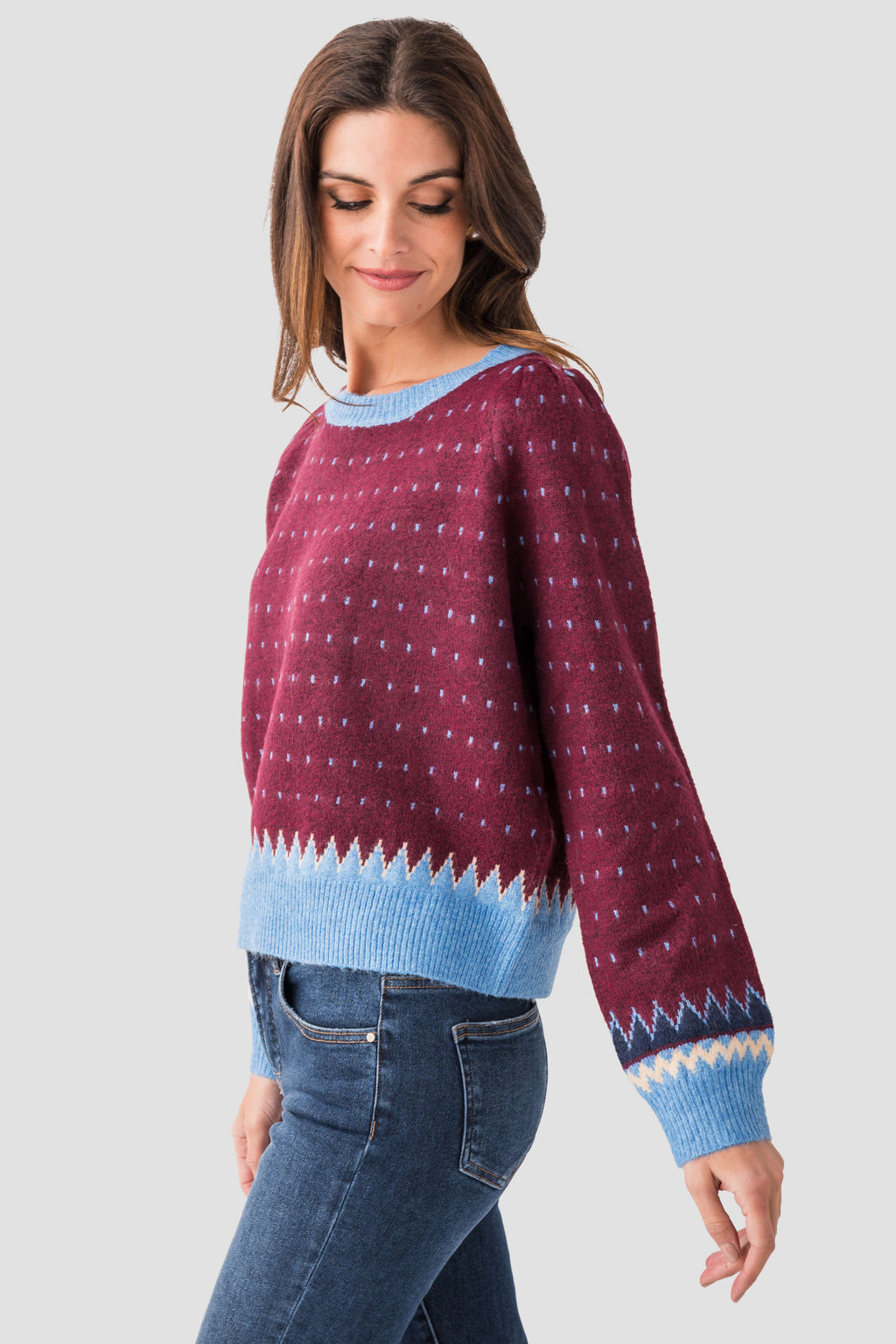 &Merci Geometric Knit Sweater