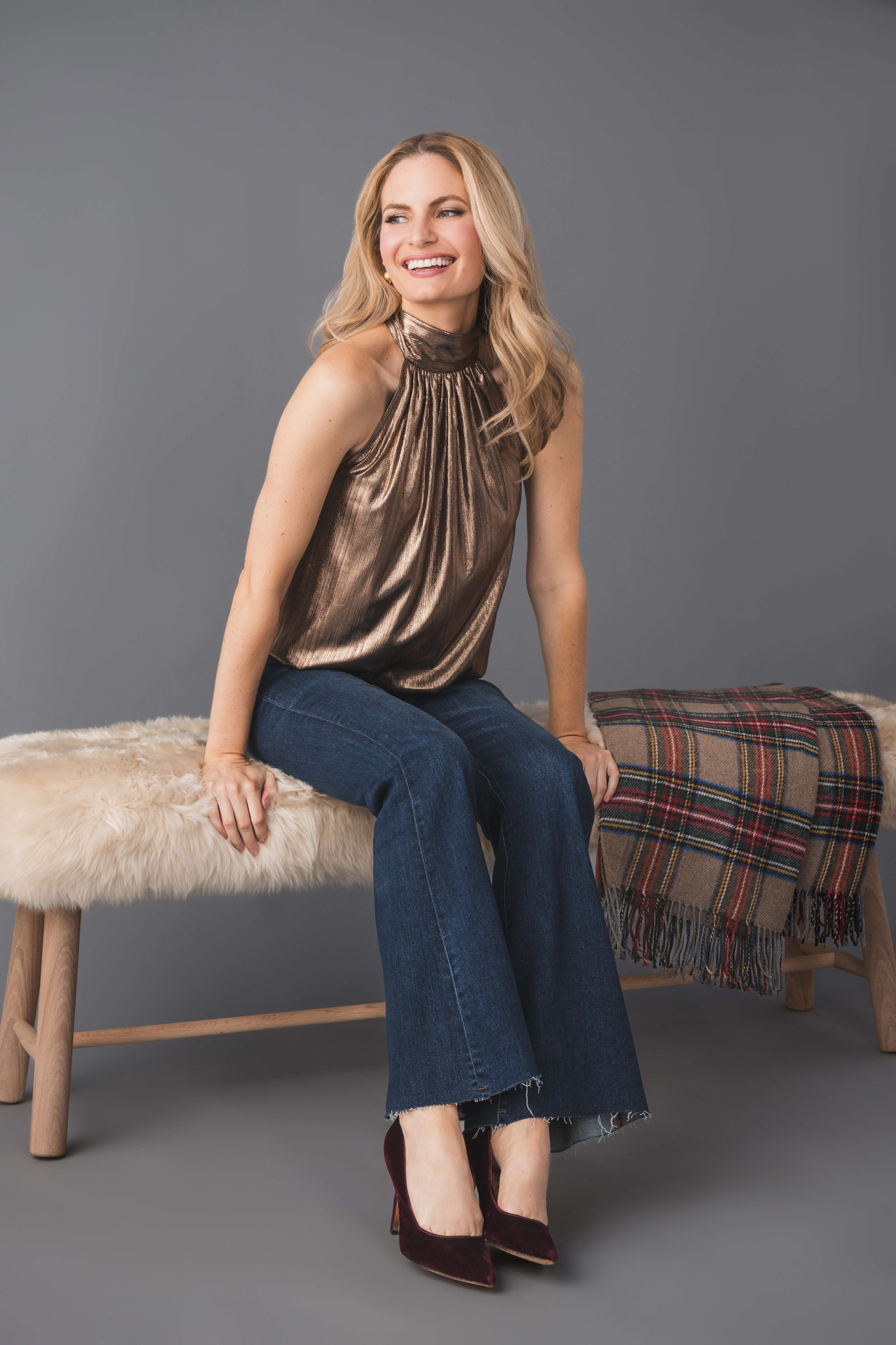 Fate Liquid Tie Neck Halter Top