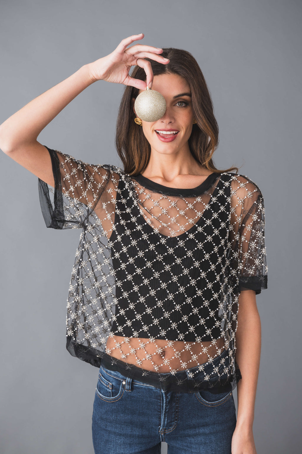 Free People Loir Embellished Knit Top