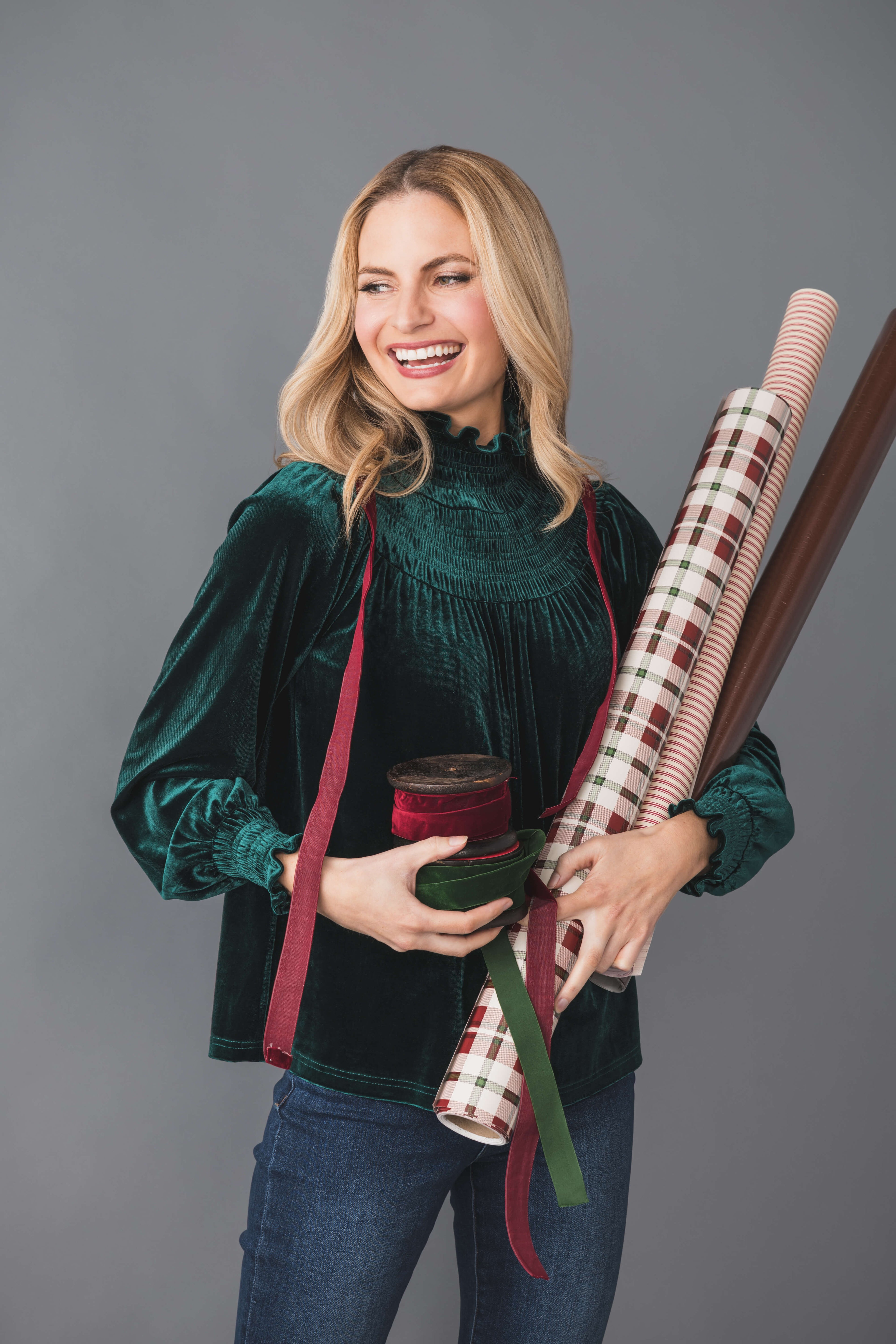 Fate Smocked Velvet Top