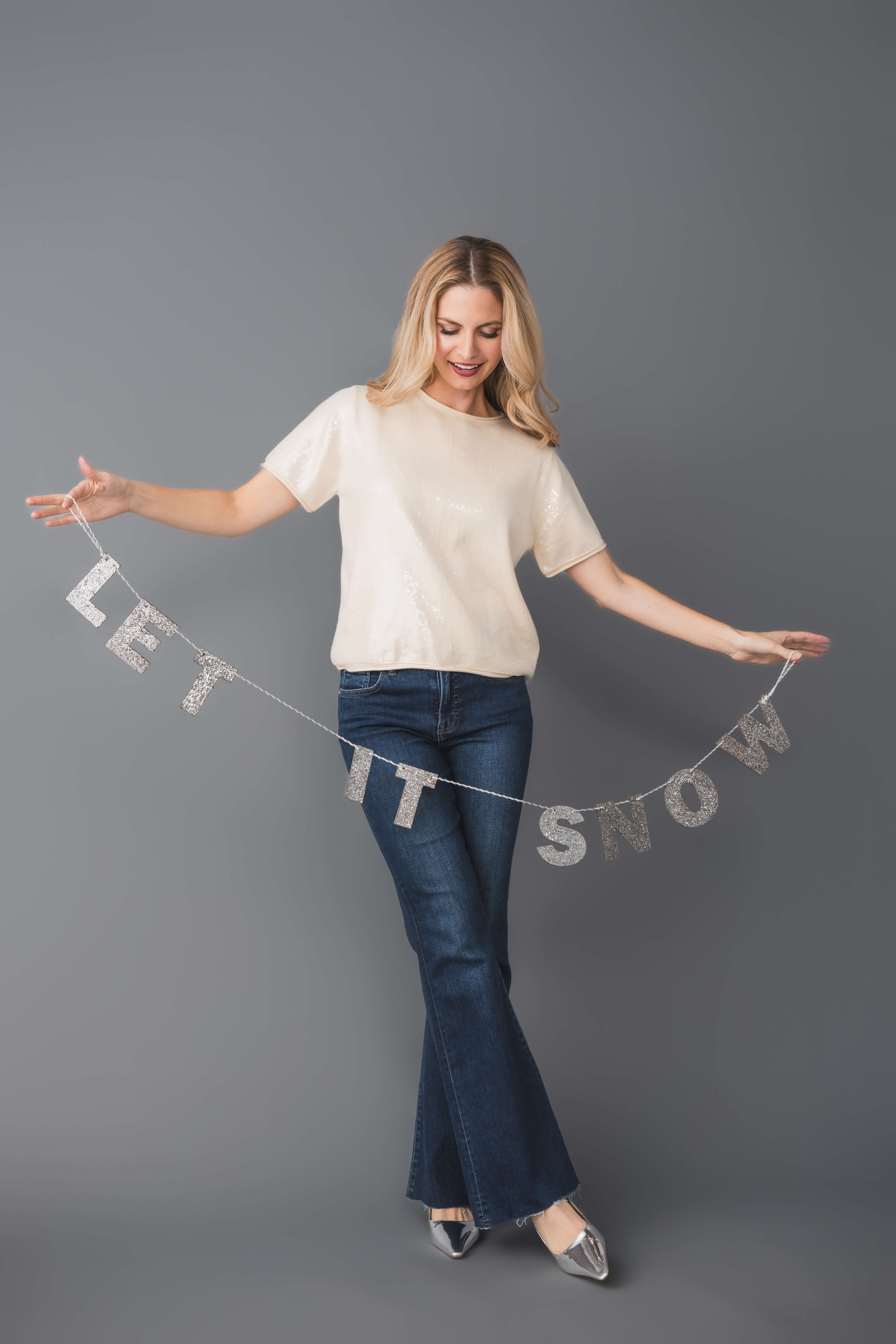 Jodifl Sequin Short Sleeve Top