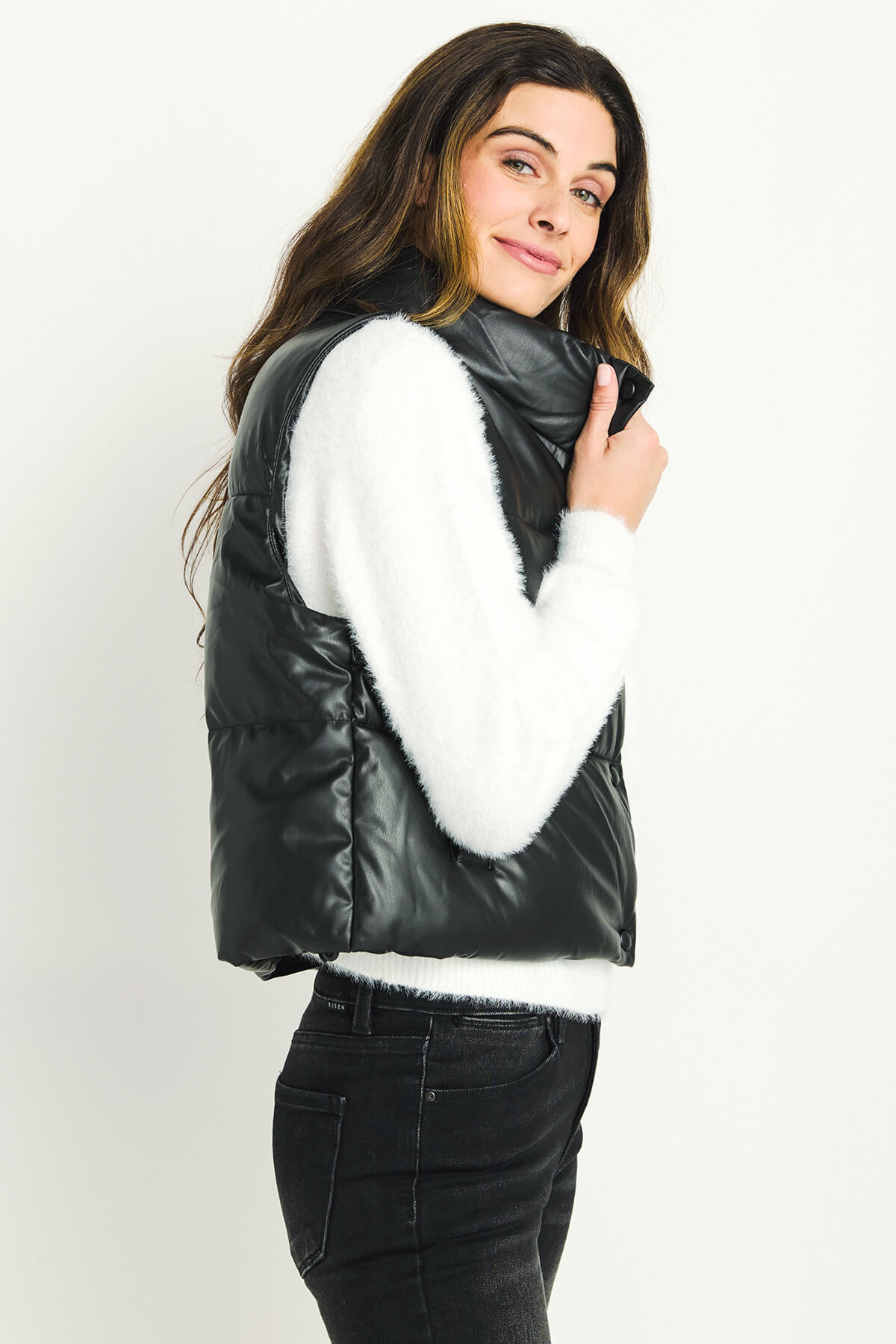 Love Tree Faux Leather Vest