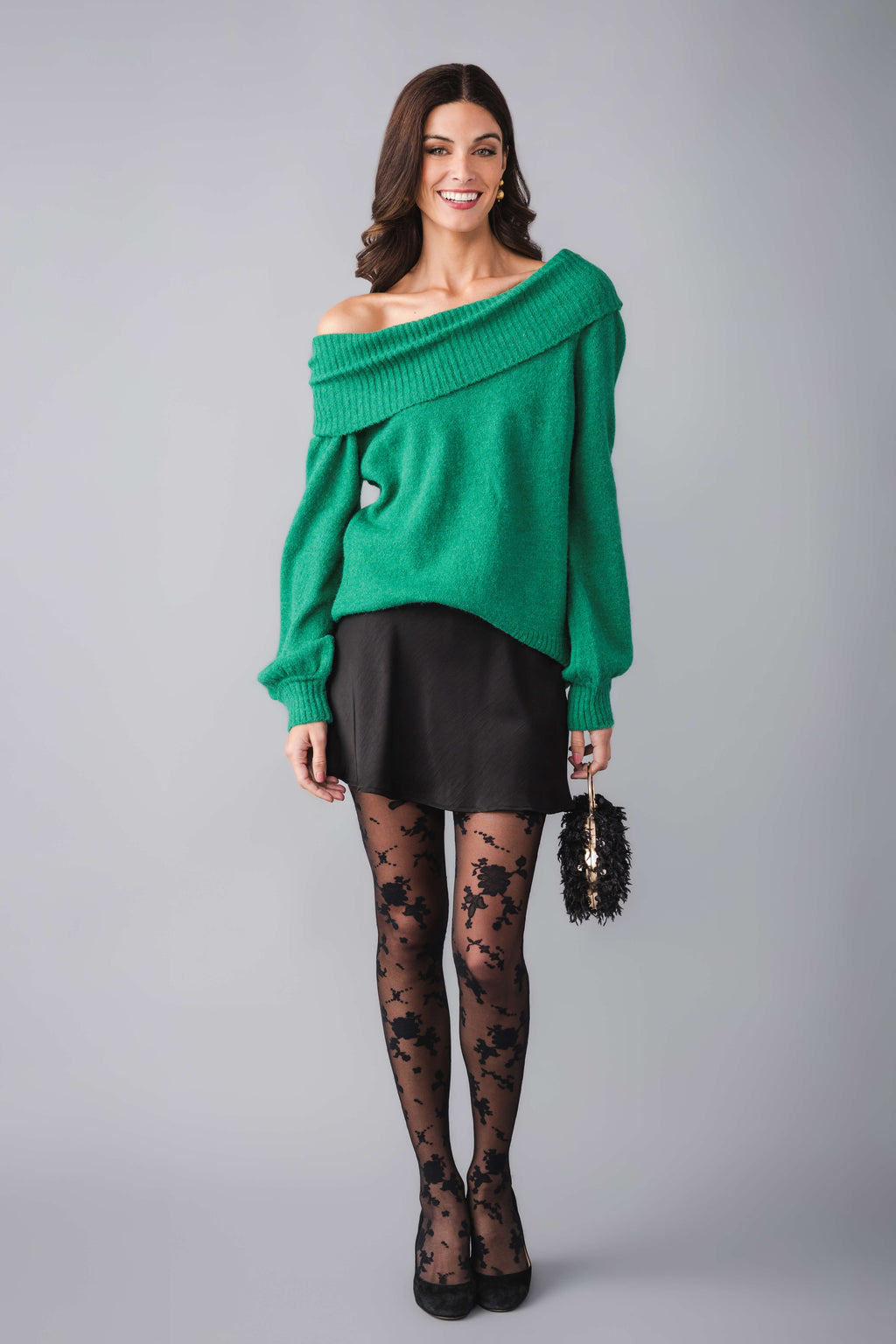 Vine & Love Off The Shoulder Sweater Knit Top