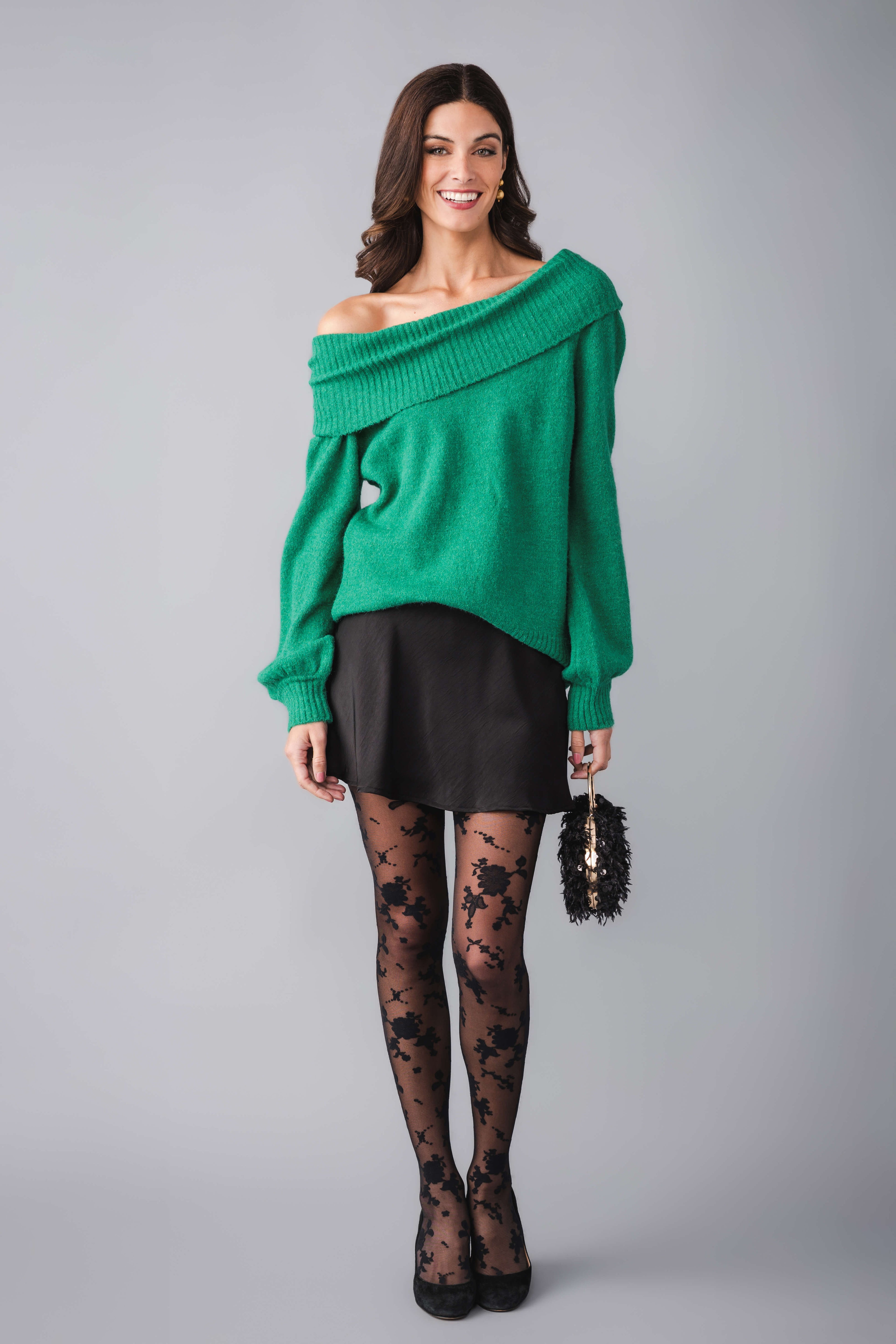 Vine & Love Off The Shoulder Sweater Knit Top