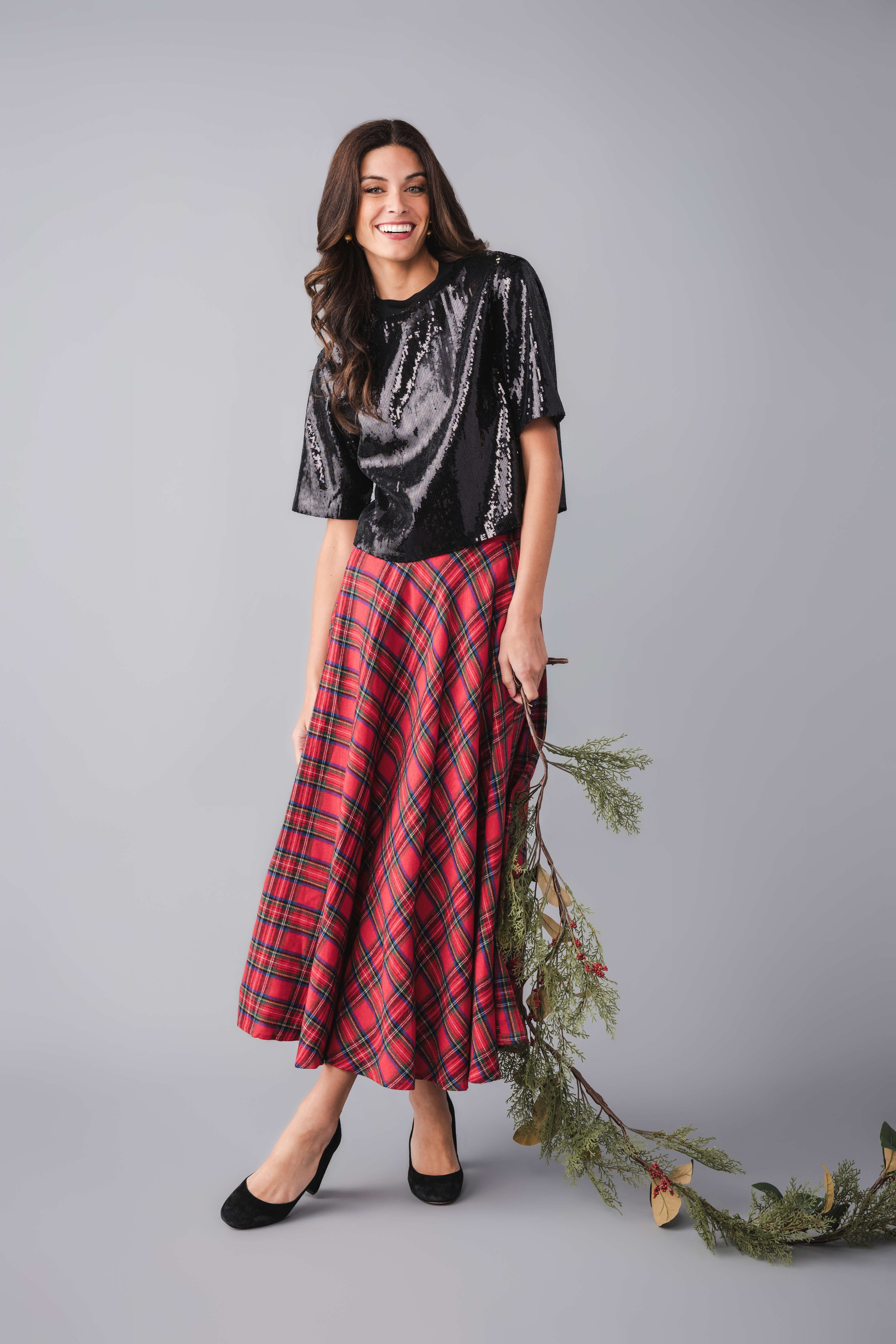 Elan Sequin Short Sleeve Top